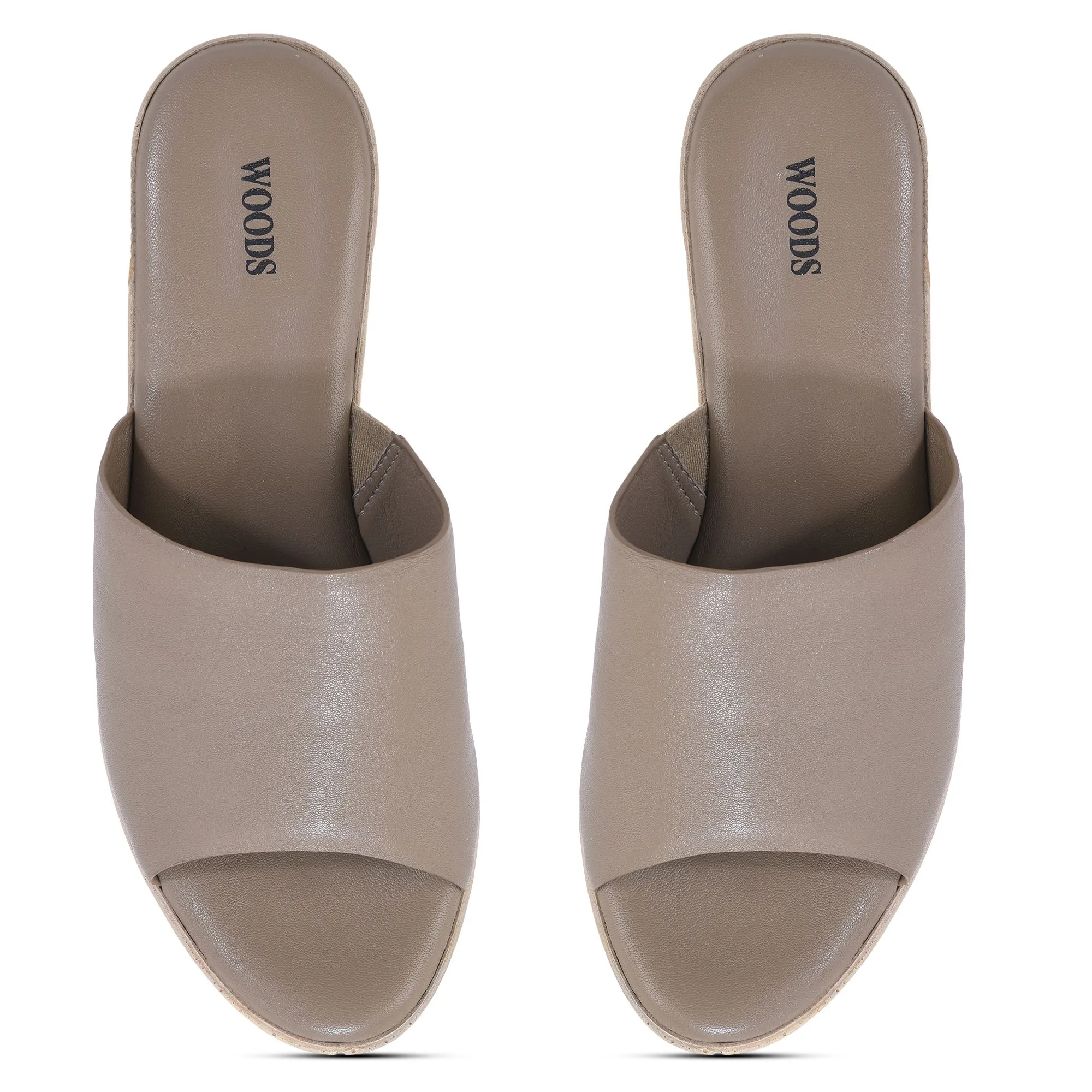 BEIGE peep-toes slippers - Thumbnail 3