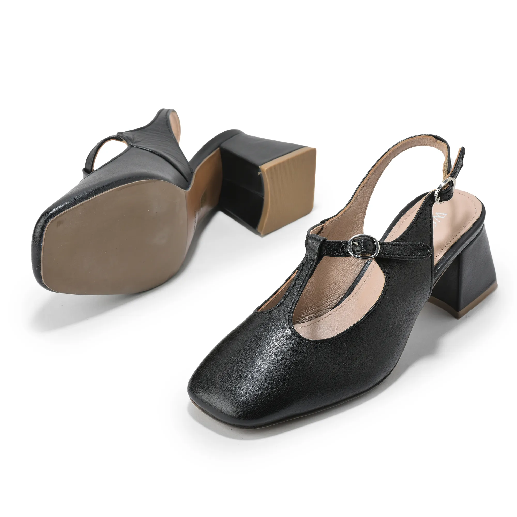 Woodland Black Softy Ladies Heel Sandals - Thumbnail 4
