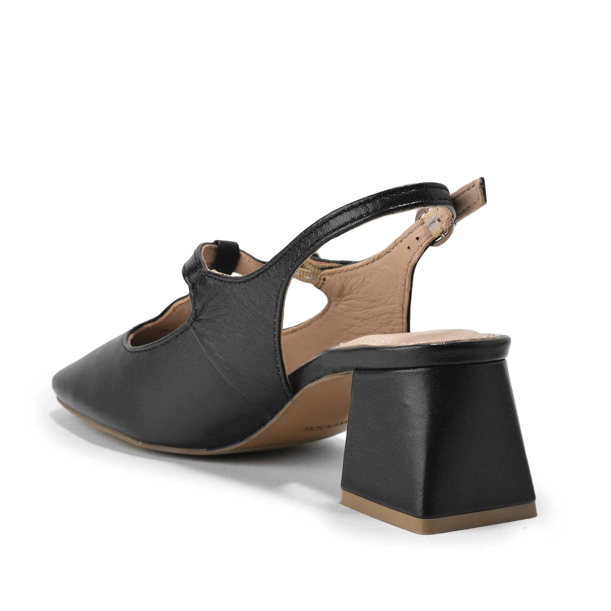 Woodland Black Softy Ladies Heel Sandals - Thumbnail 5