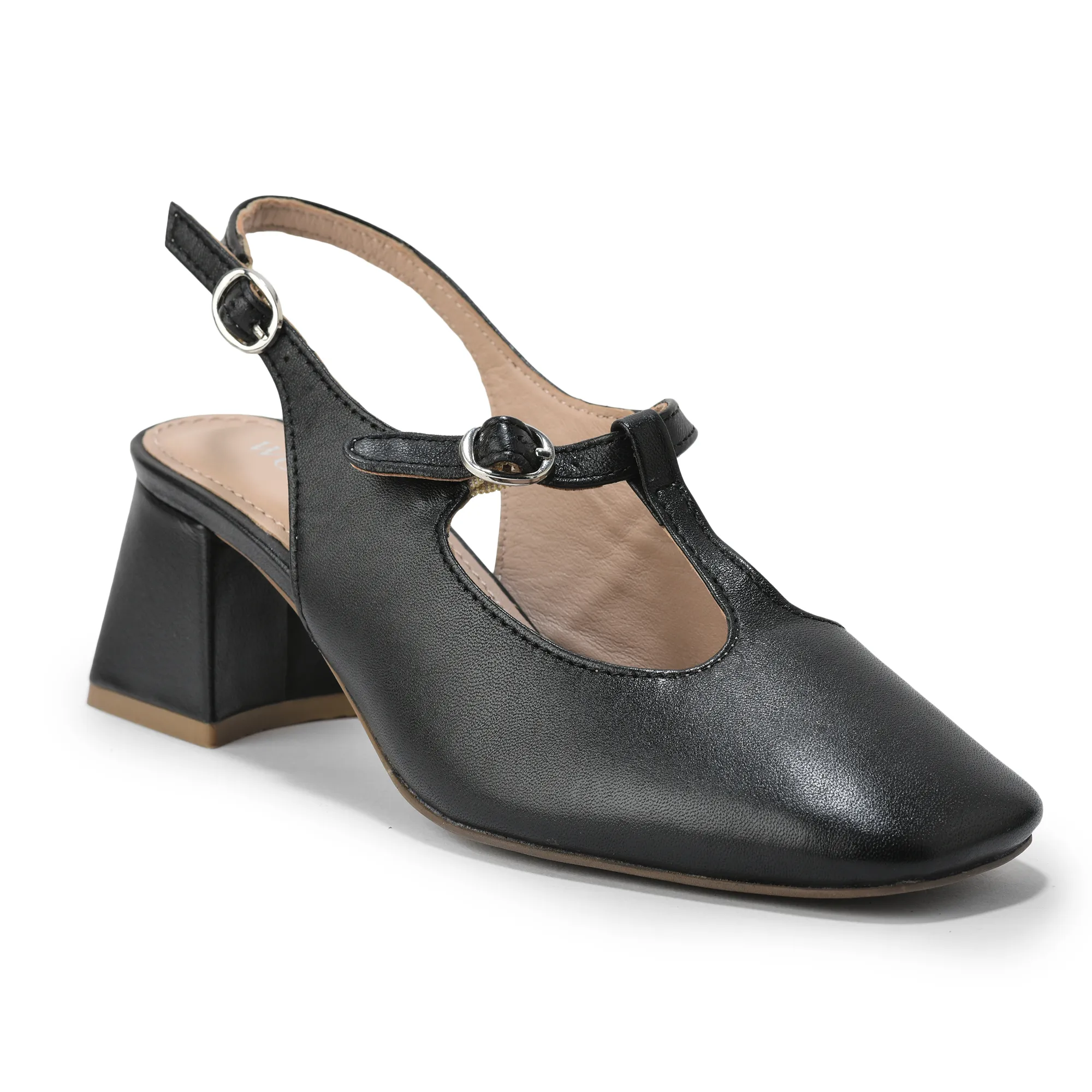 Woodland Black Softy Ladies Heel Sandals - Thumbnail 8