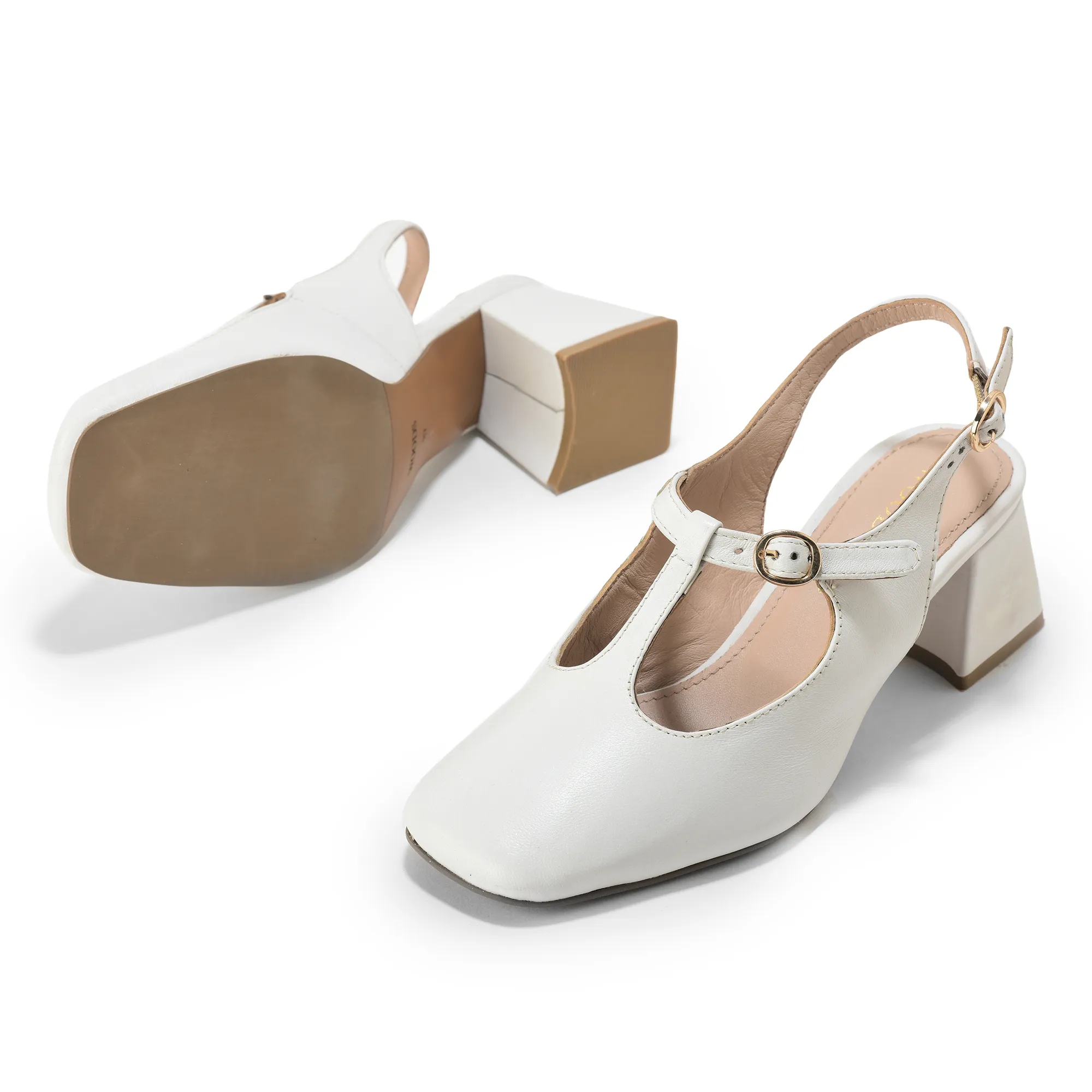 Woodland White Softy Ladies Heel Sandals  - Thumbnail 4