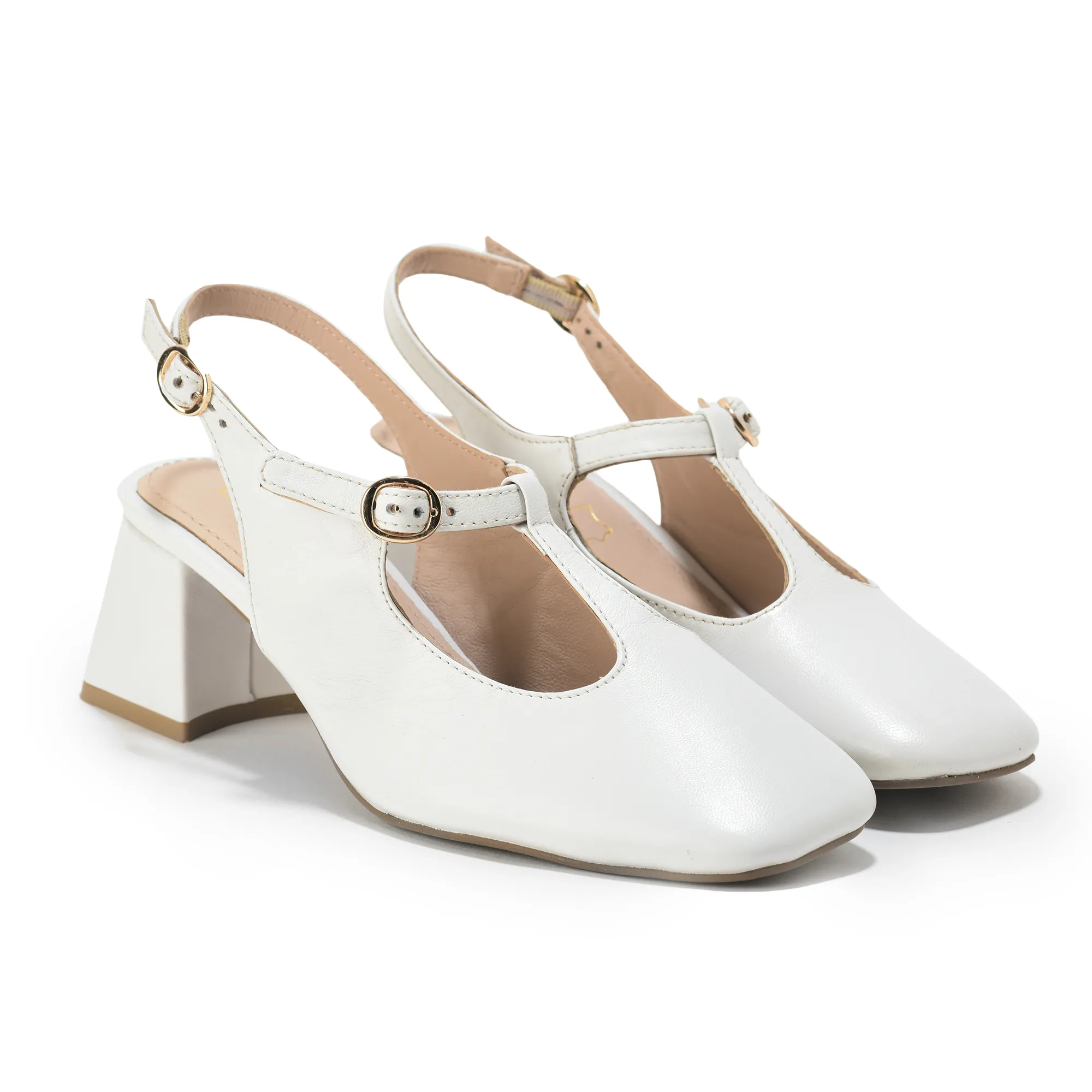 Woodland White Softy Ladies Heel Sandals  - Thumbnail 6