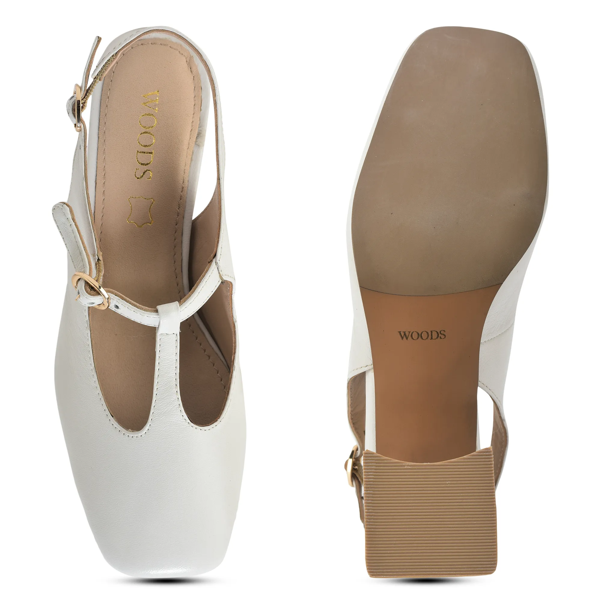 Woodland White Softy Ladies Heel Sandals  - Thumbnail 7