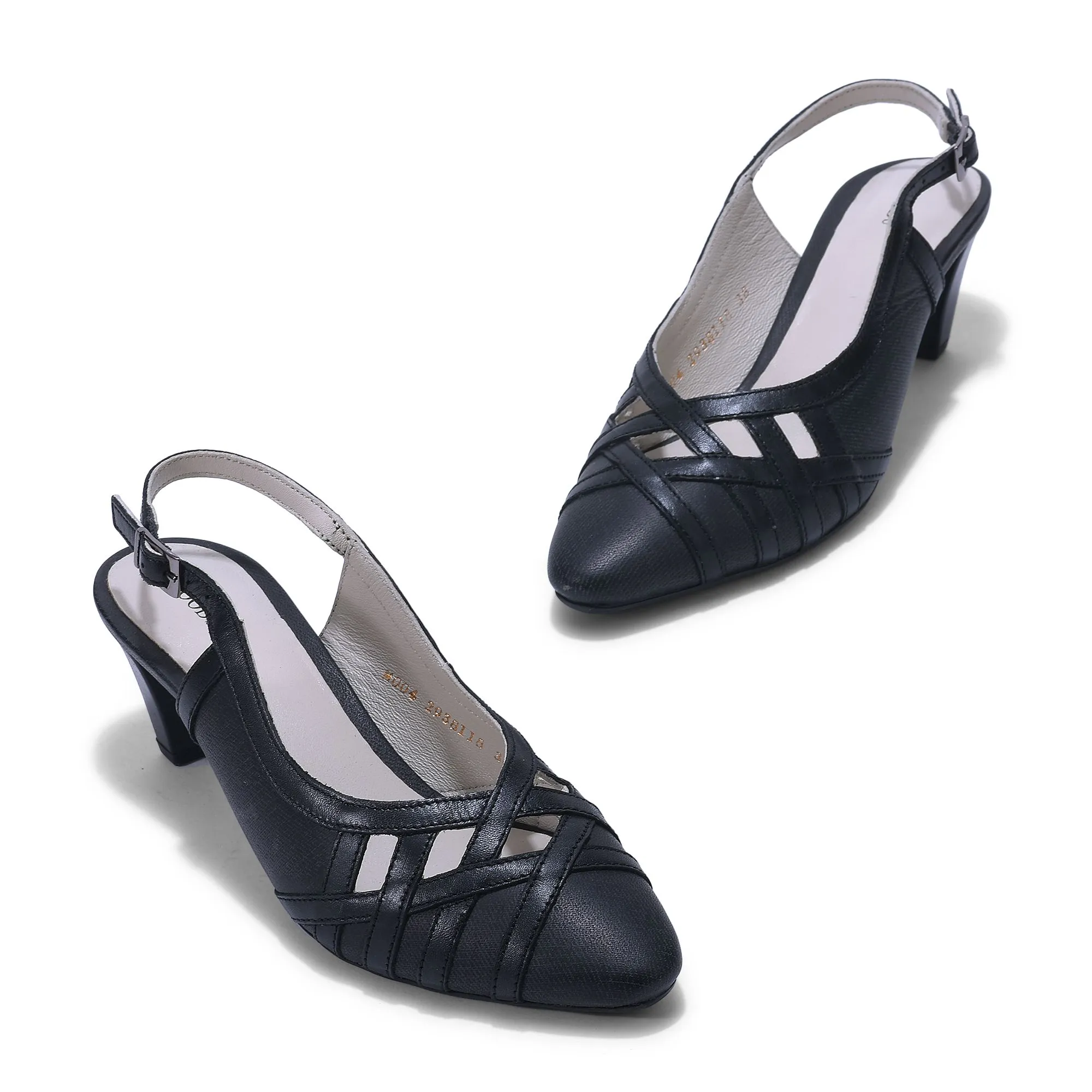 Black sling back strap sandals - Thumbnail 2