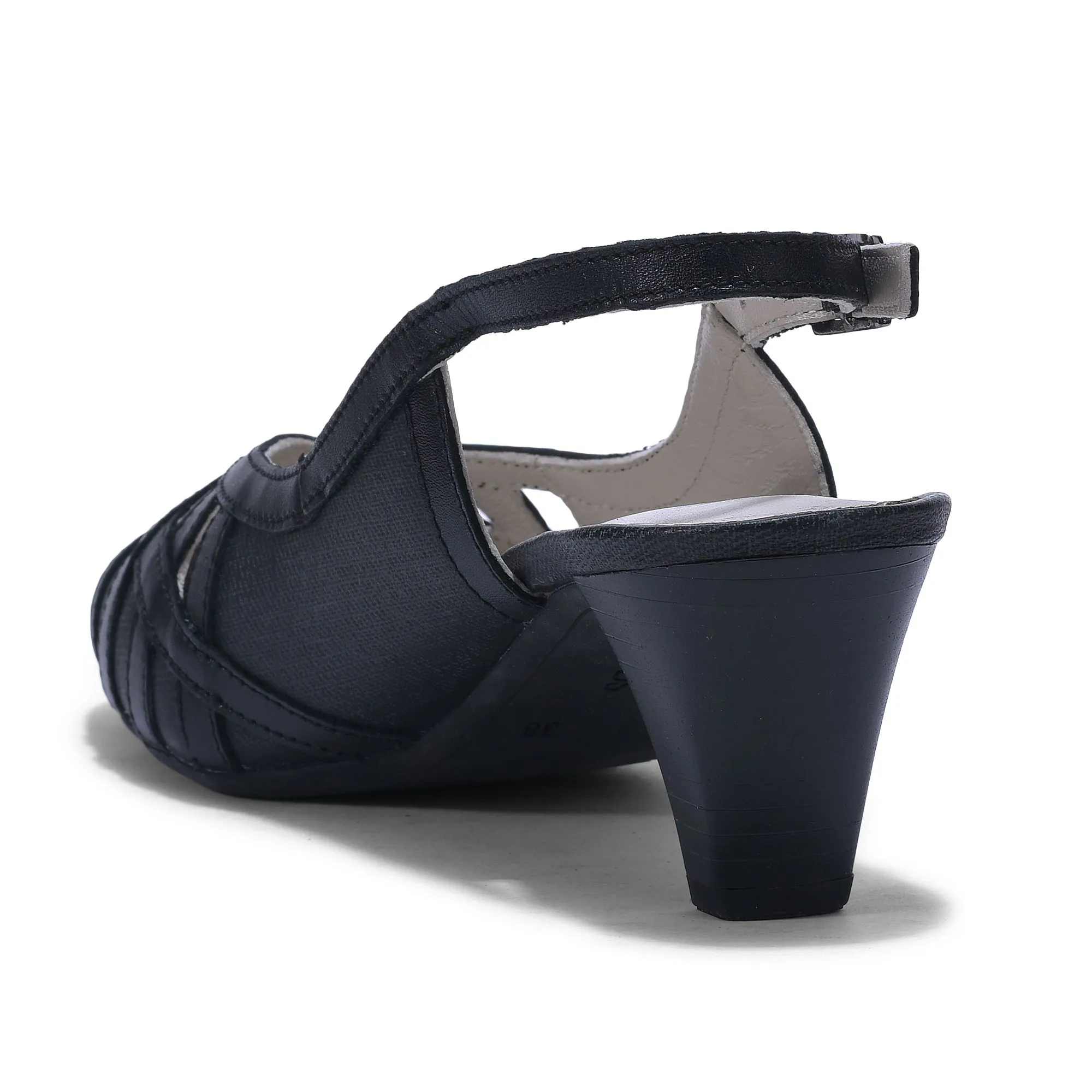 Black sling back strap sandals - Thumbnail 5
