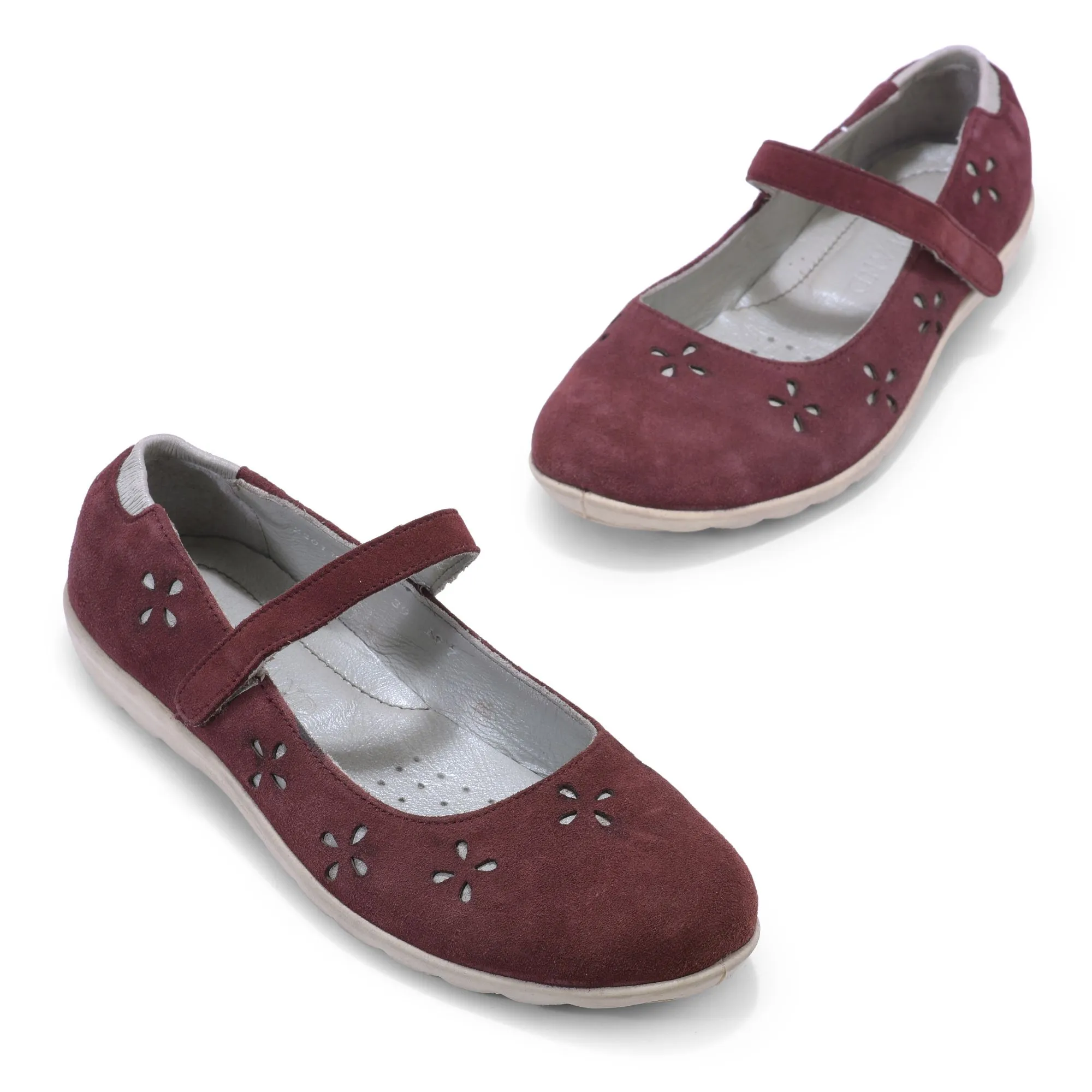 Woodland maroon ballerinas for women - Thumbnail 2
