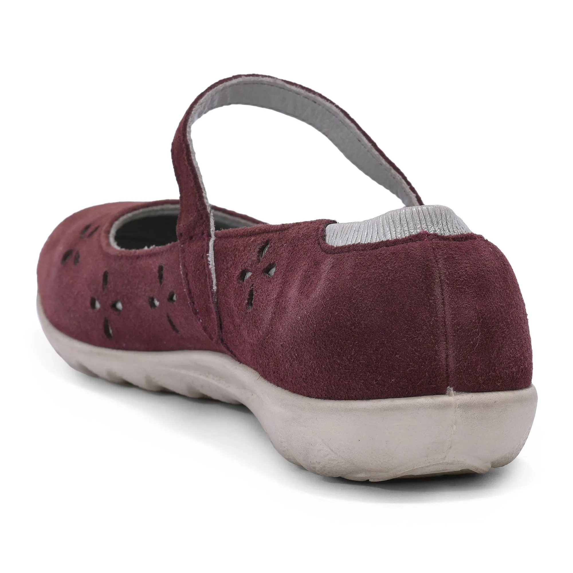 Woodland maroon ballerinas for women - Thumbnail 5