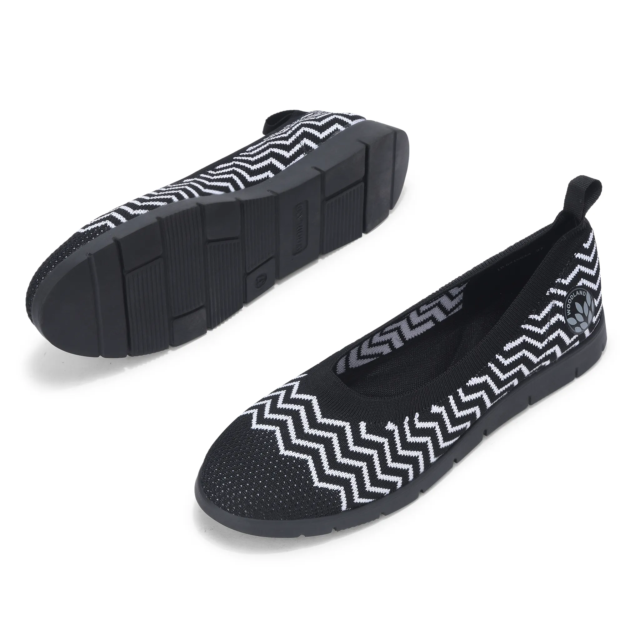 Women Black Zig-Zag Knit Bally - Thumbnail 5