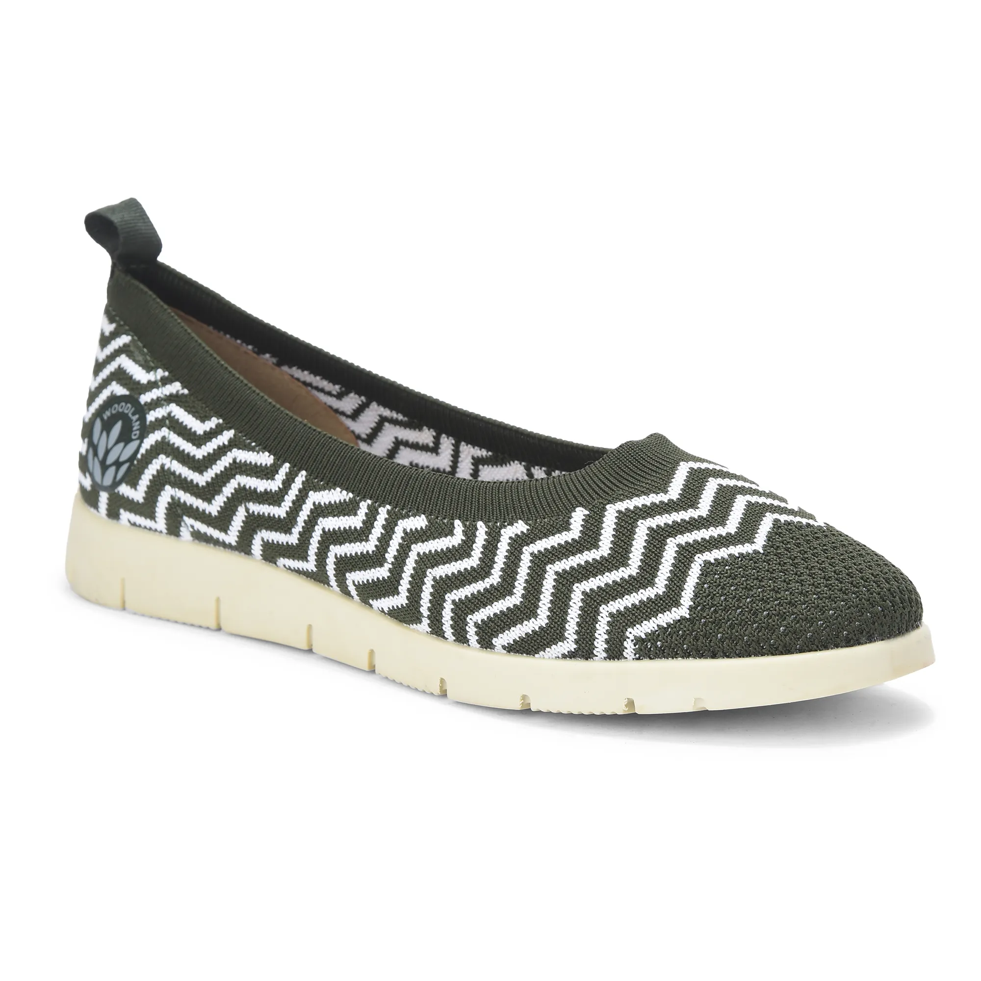 Women Olive Zig-Zag Knit Bally - Thumbnail 3