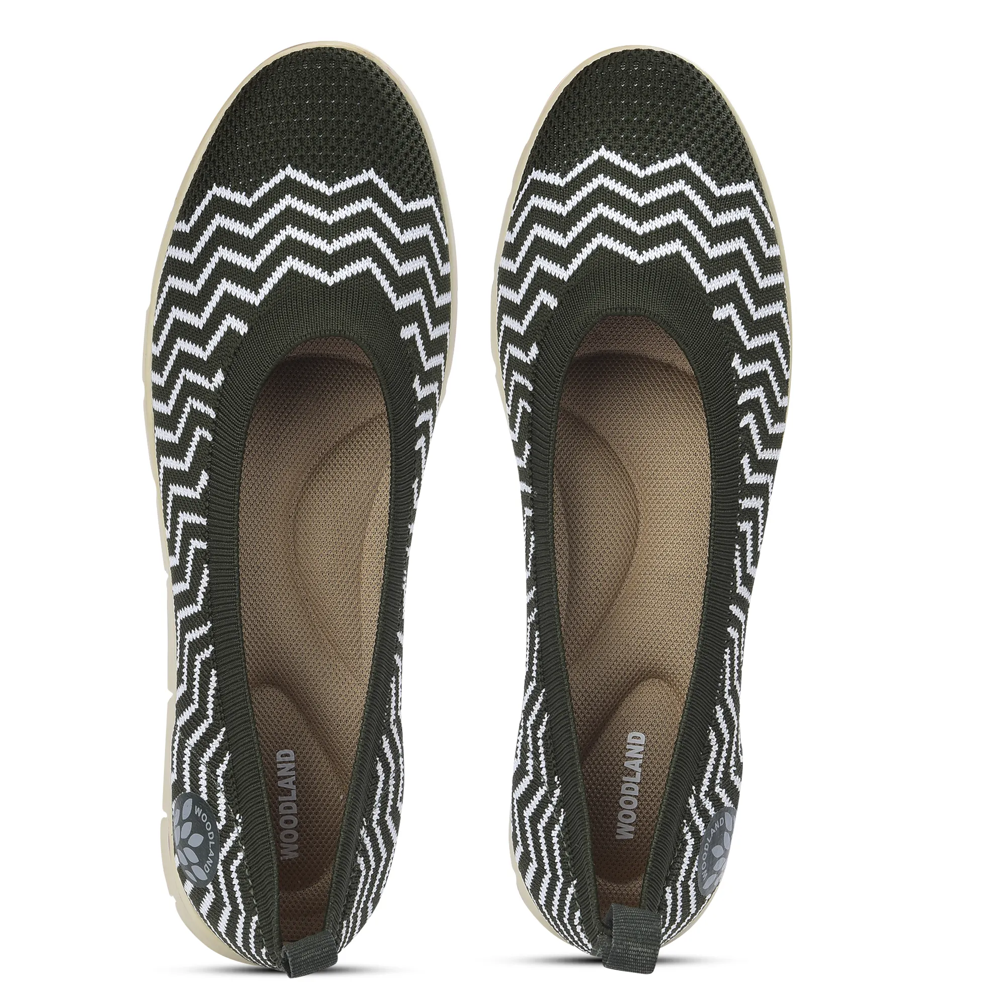 Women Olive Zig-Zag Knit Bally - Thumbnail 4