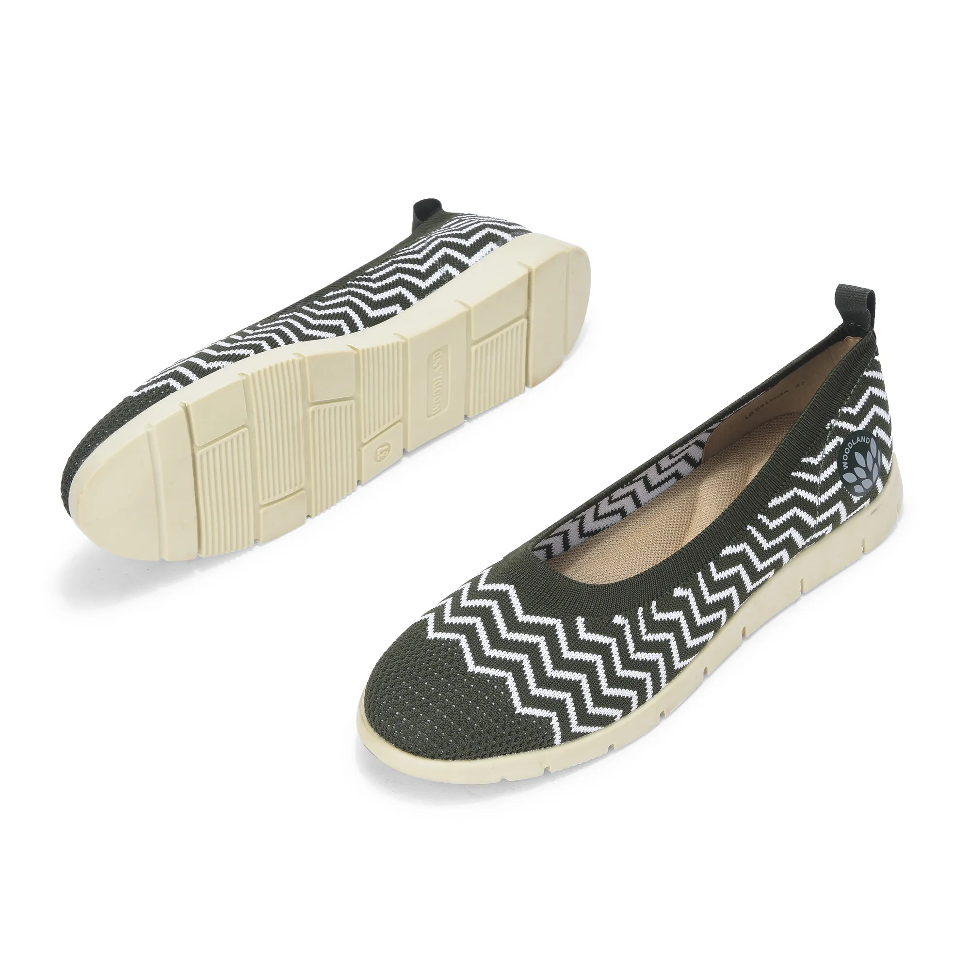 Women Olive Zig-Zag Knit Bally - Thumbnail 5