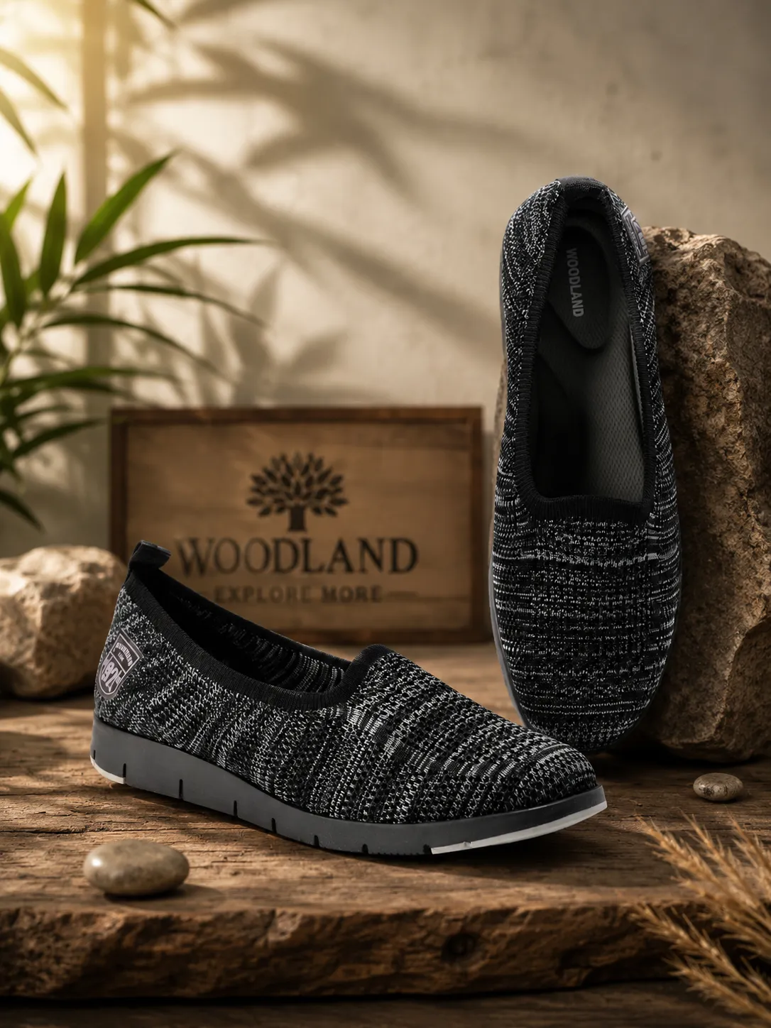 woodland-ladies-black-fabric-bally-slip-on-shoes