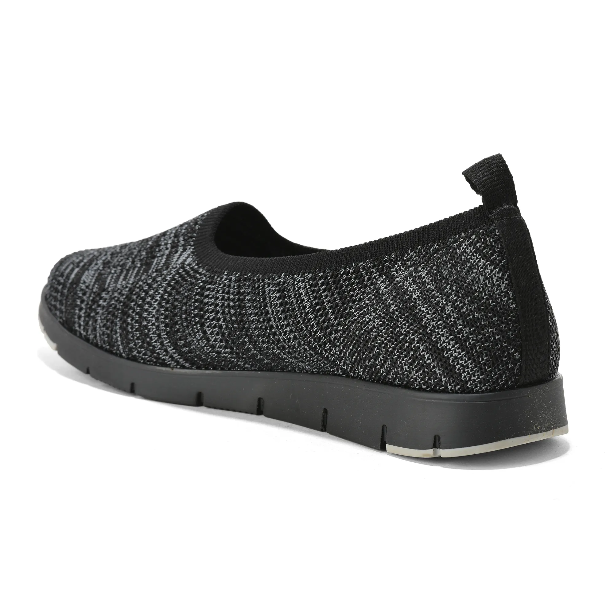Woodland Ladies Black Fabric Bally Slip-On Shoes - Thumbnail 7