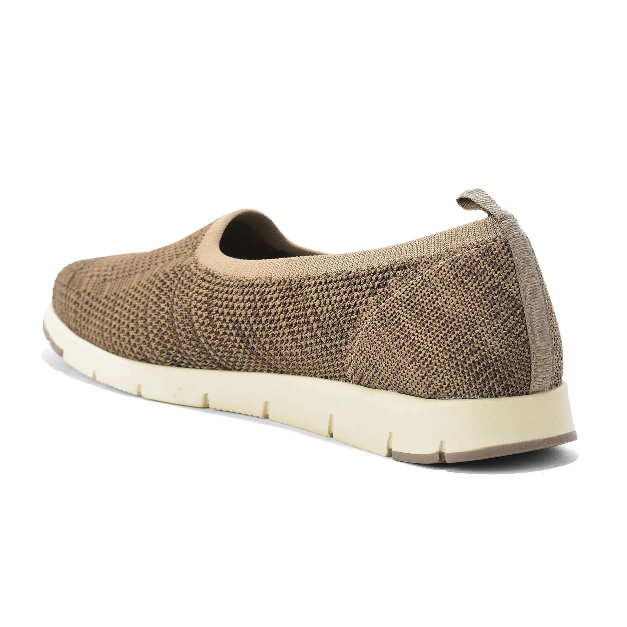 Woodland Ladies Camel Fabric Bally Slip-On Shoes - Thumbnail 7