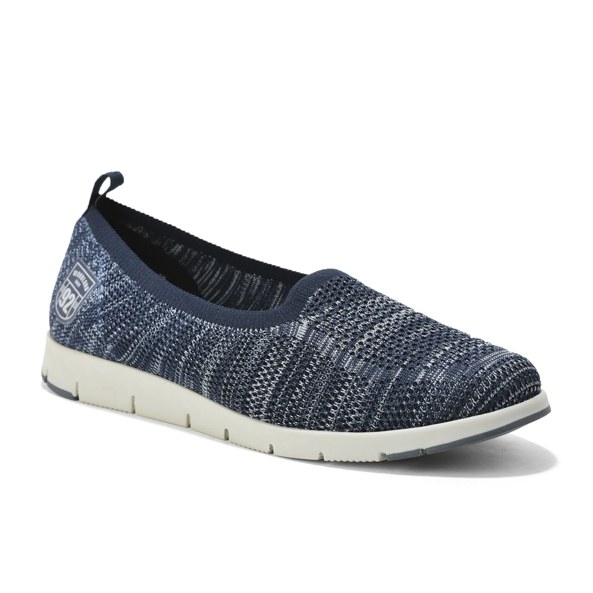Woodland Ladies Navy Fabric Bally Slip-On Shoes - Thumbnail 12