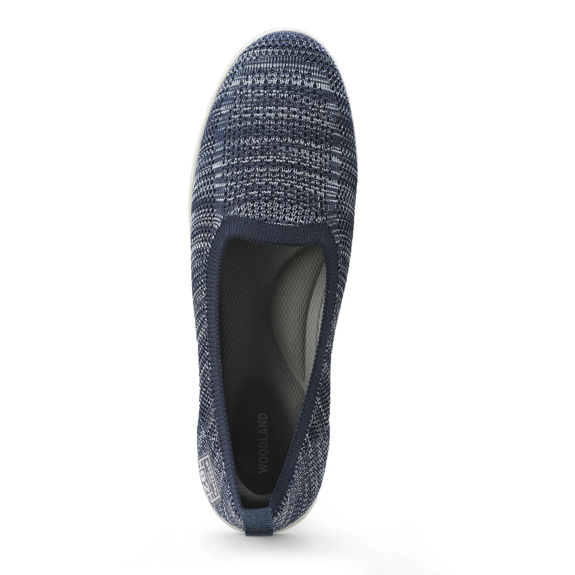Woodland Ladies Navy Fabric Bally Slip-On Shoes - Thumbnail 13