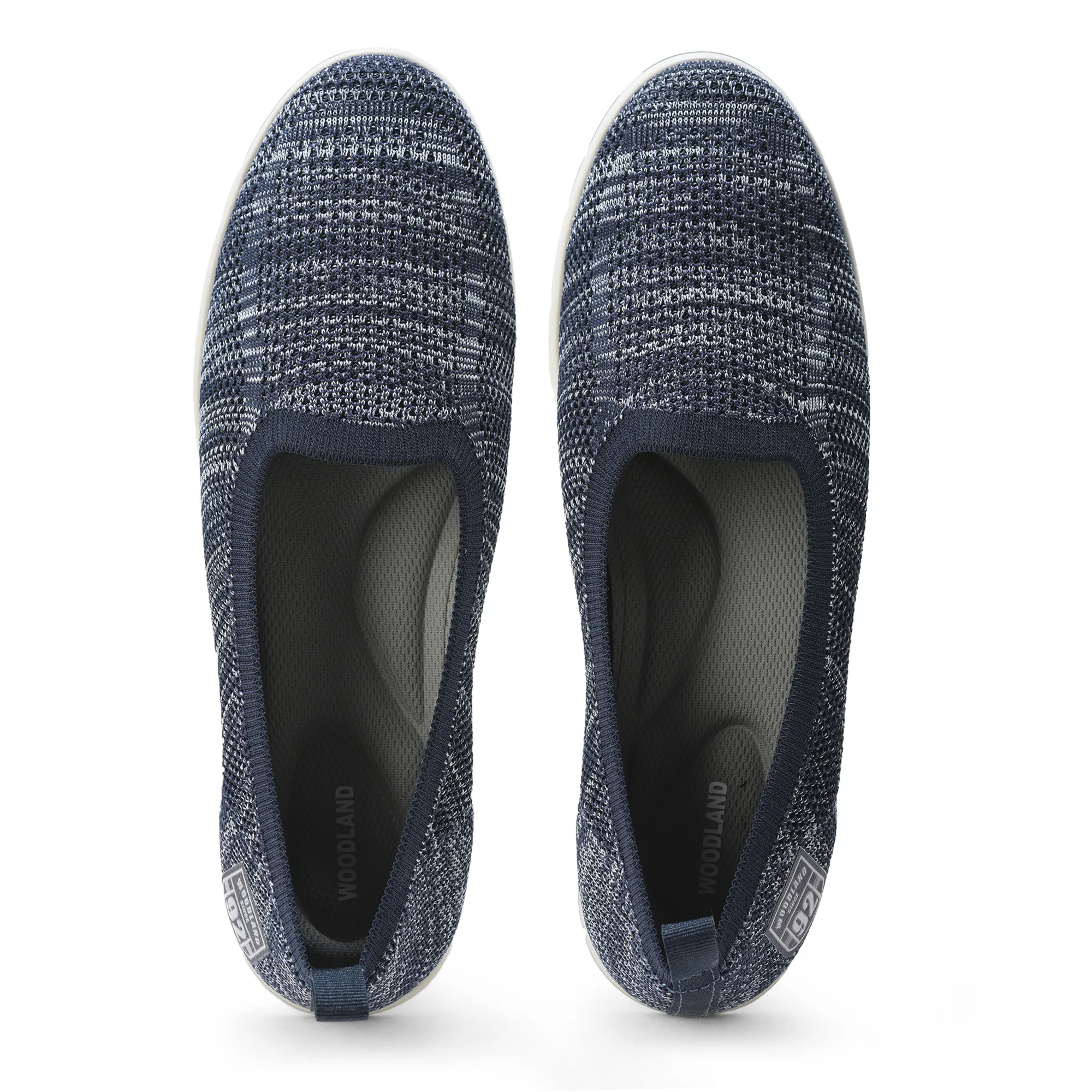 Woodland Ladies Navy Fabric Bally Slip-On Shoes - Thumbnail 5