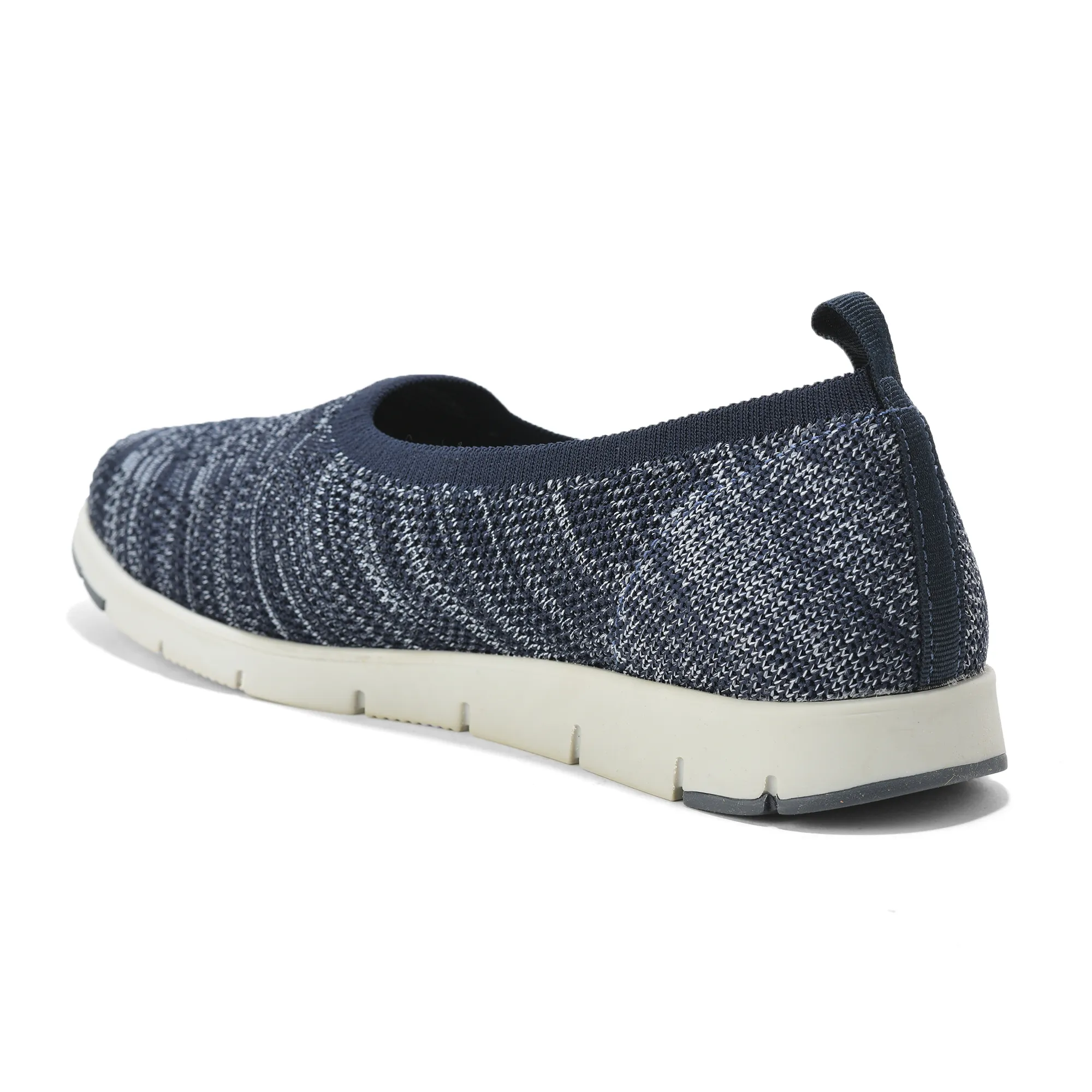 Woodland Ladies Navy Fabric Bally Slip-On Shoes - Thumbnail 7