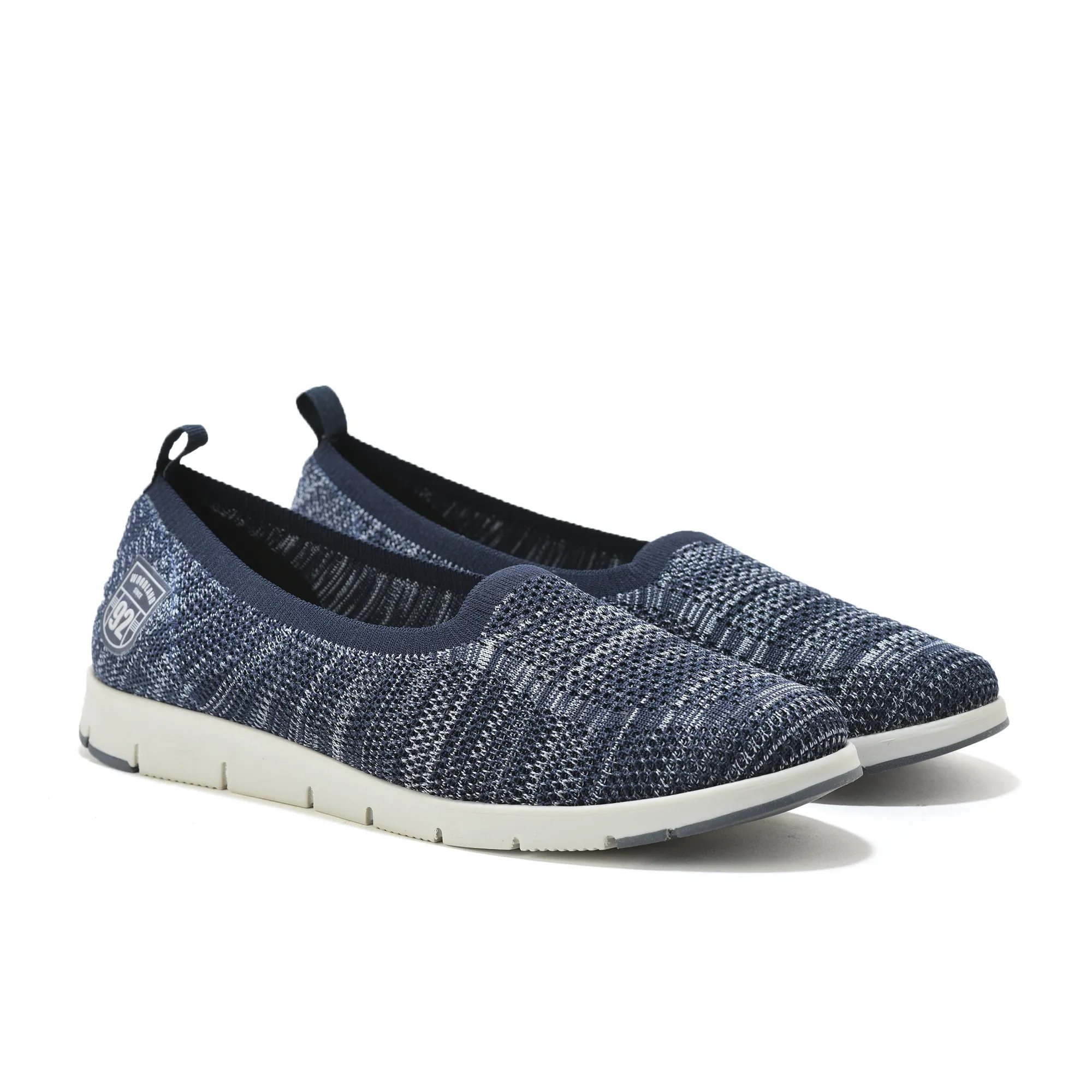 Woodland Ladies Navy Fabric Bally Slip-On Shoes - Thumbnail 8