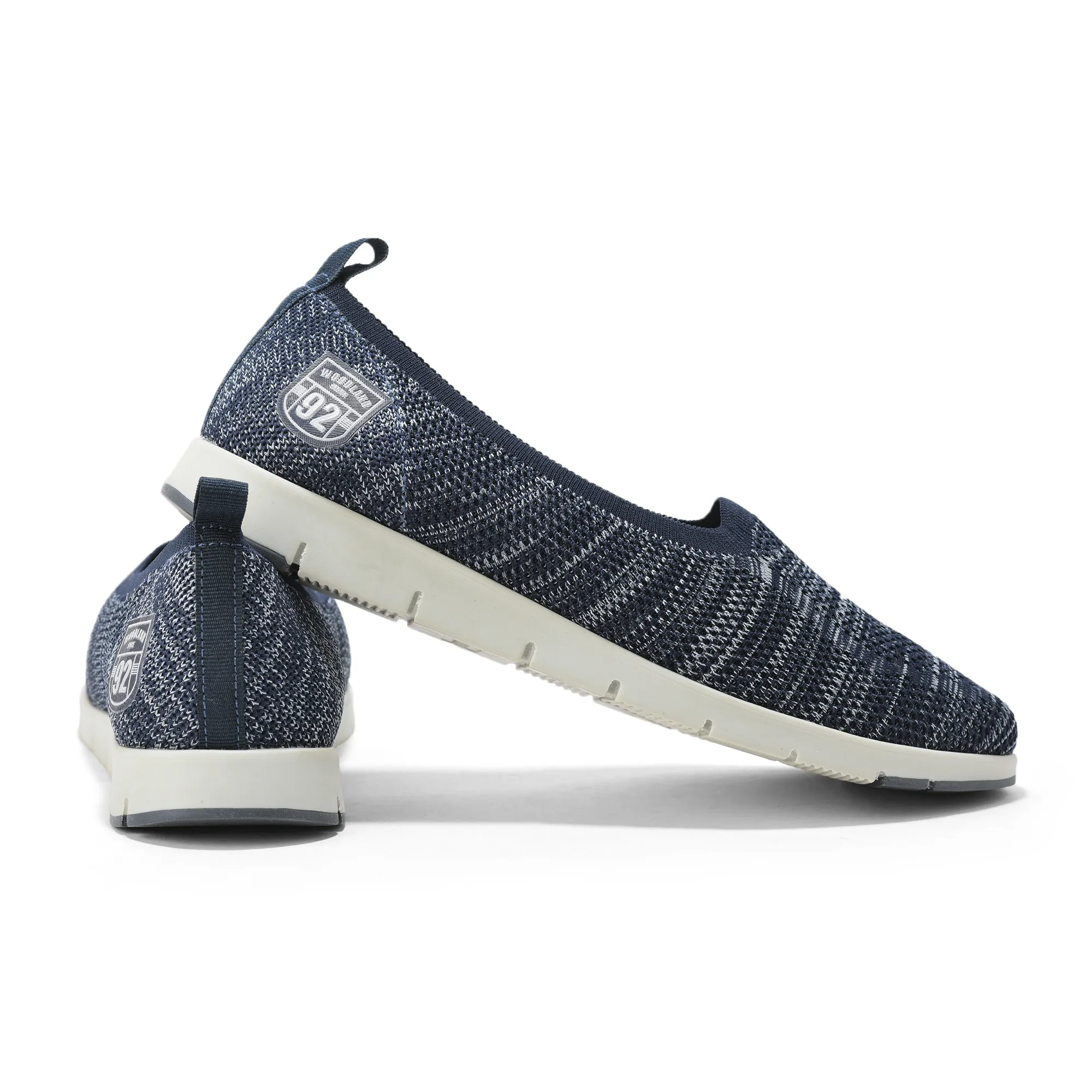 Woodland Ladies Navy Fabric Bally Slip-On Shoes - Thumbnail 10