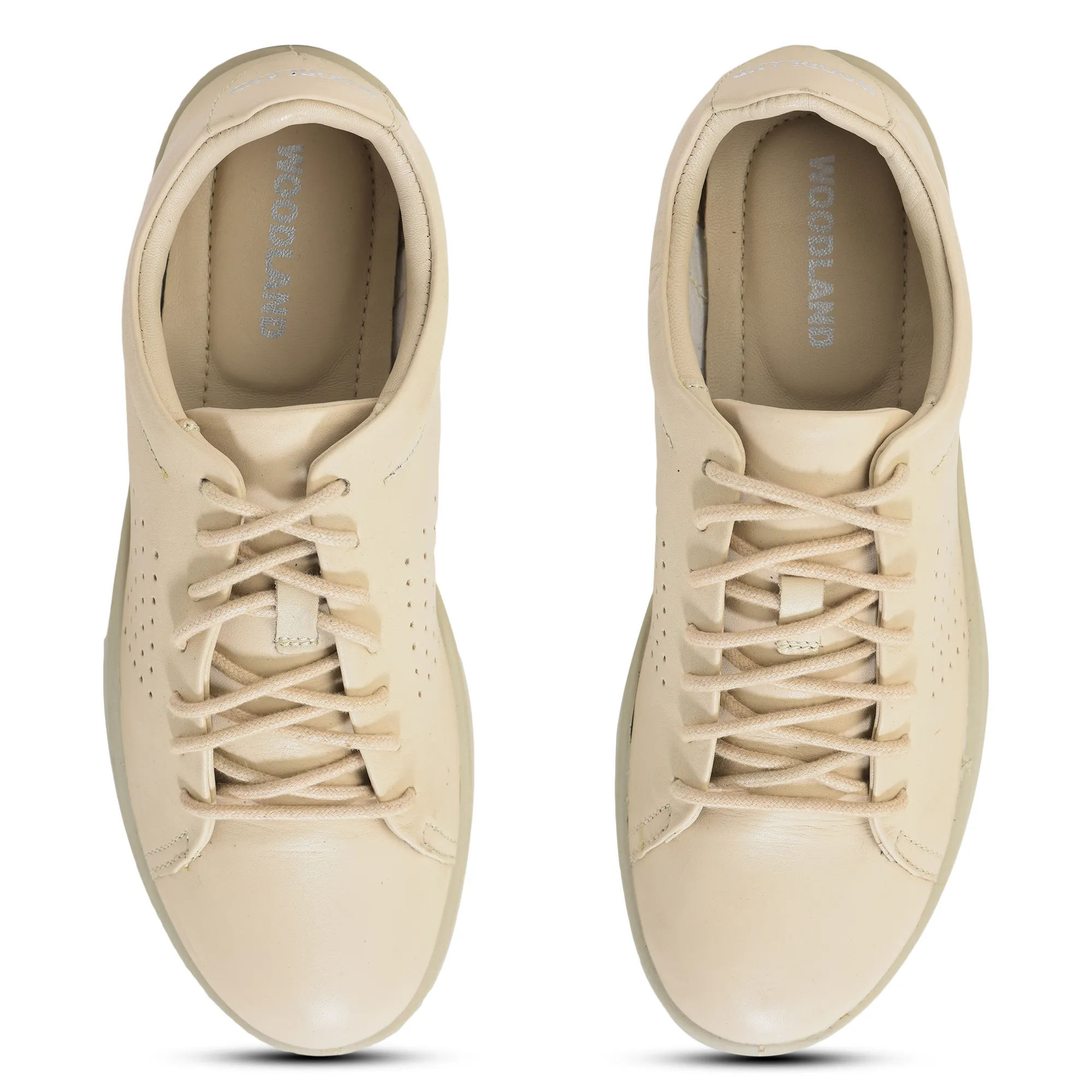 Softy Nappa Beige Ladies Sneaker Shoes - Thumbnail 2