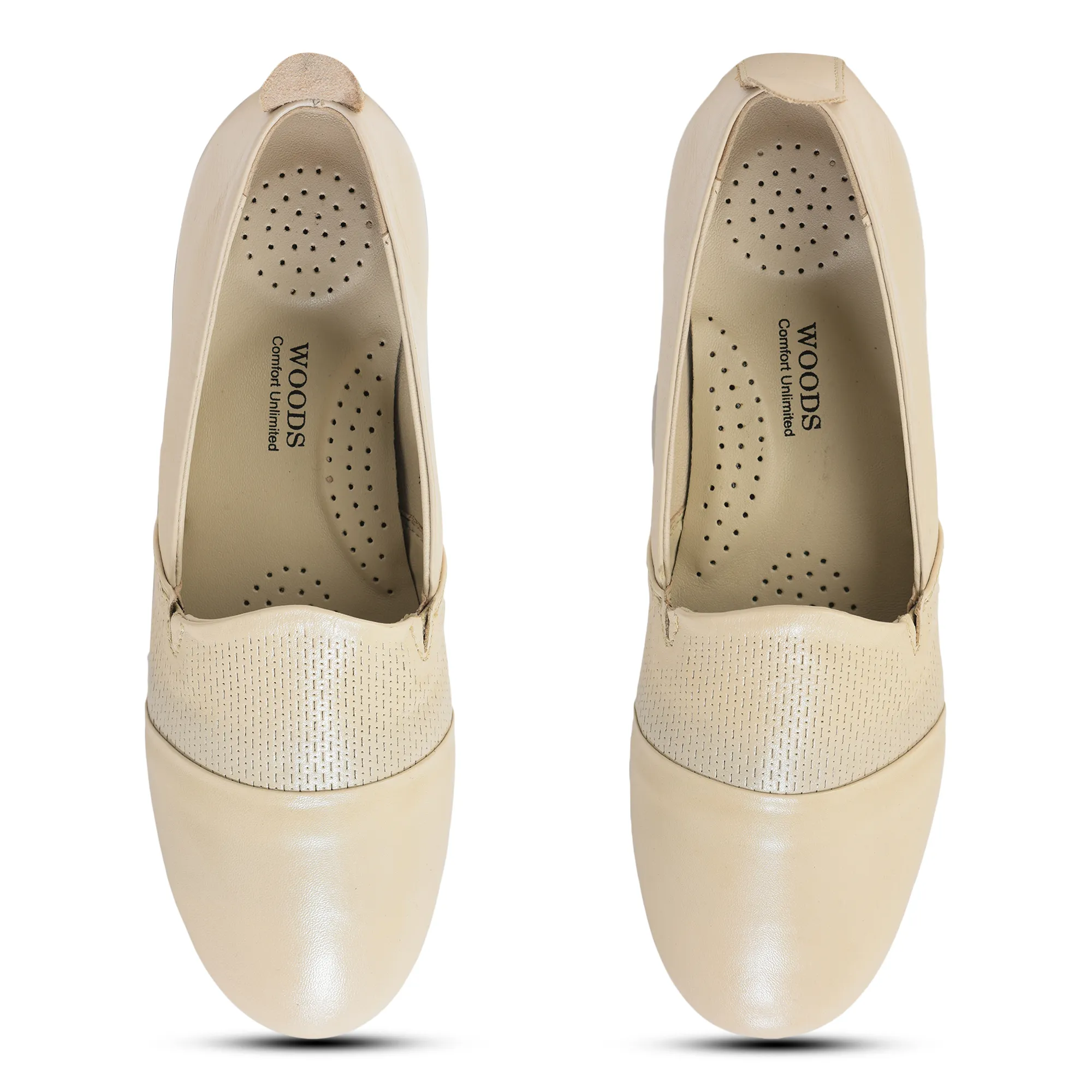 Woods Beige Ladies Belly Shoes - Thumbnail 2