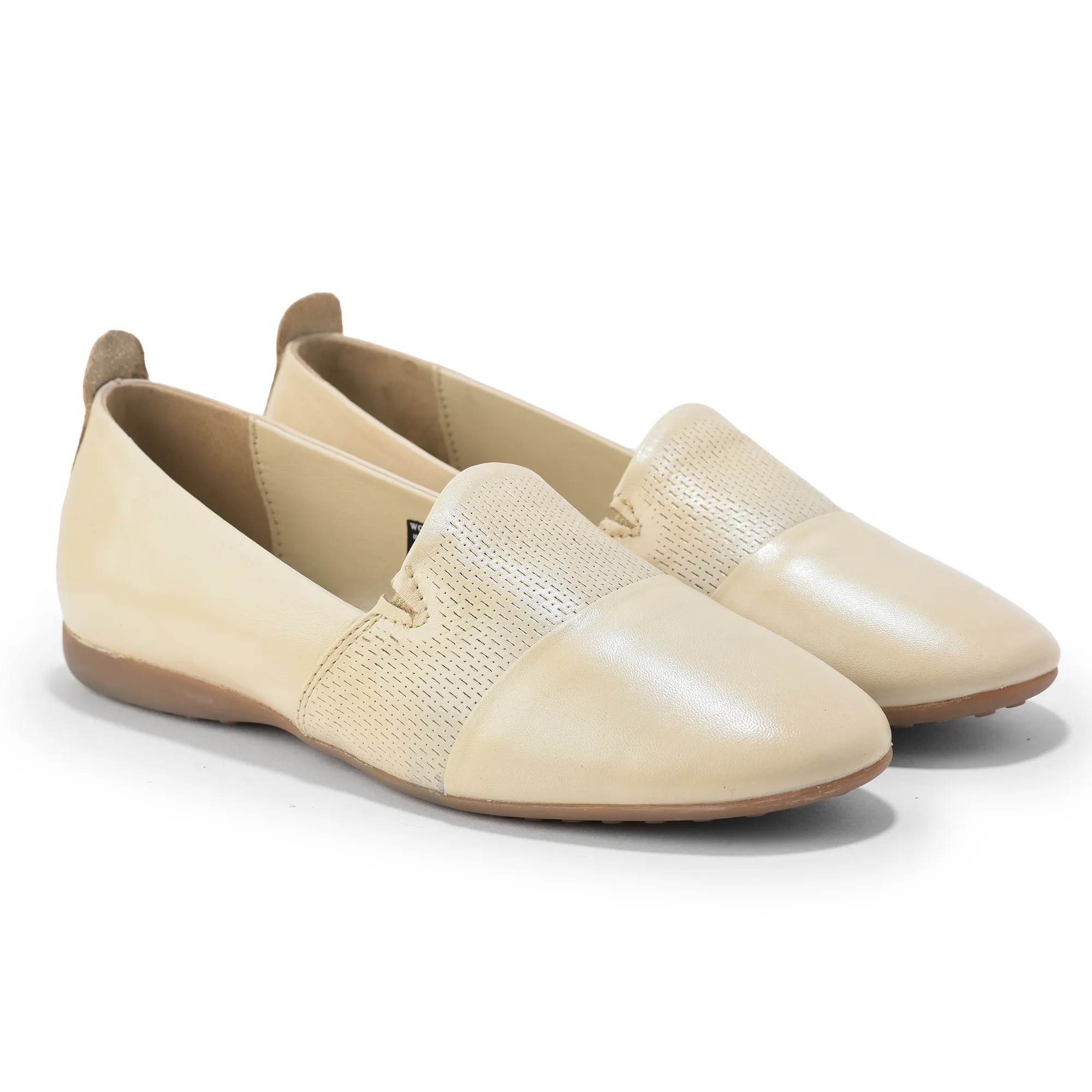 Woods Beige Ladies Belly Shoes - Thumbnail 6