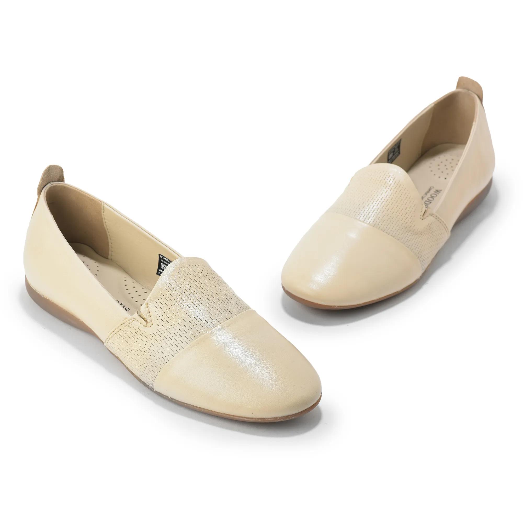 Woods Beige Ladies Belly Shoes - Thumbnail 9