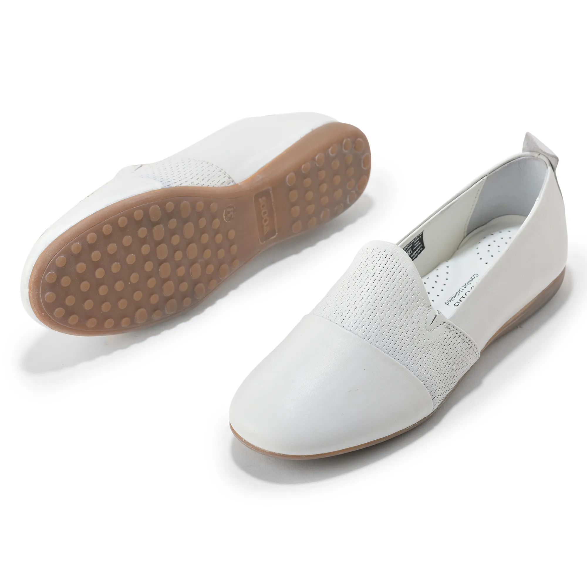 Woods White Ladies Belly Shoes - Thumbnail 3