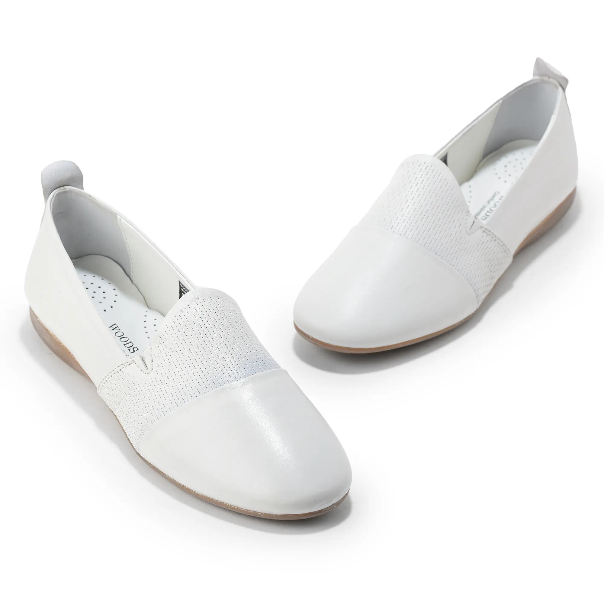 Woods White Ladies Belly Shoes - Thumbnail 8