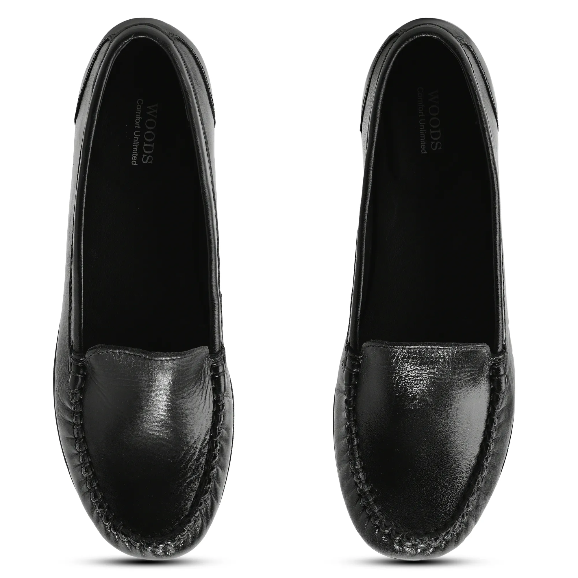 Woods Ladies Bally Black Nappa Leather Slip-On Shoes - Thumbnail 2