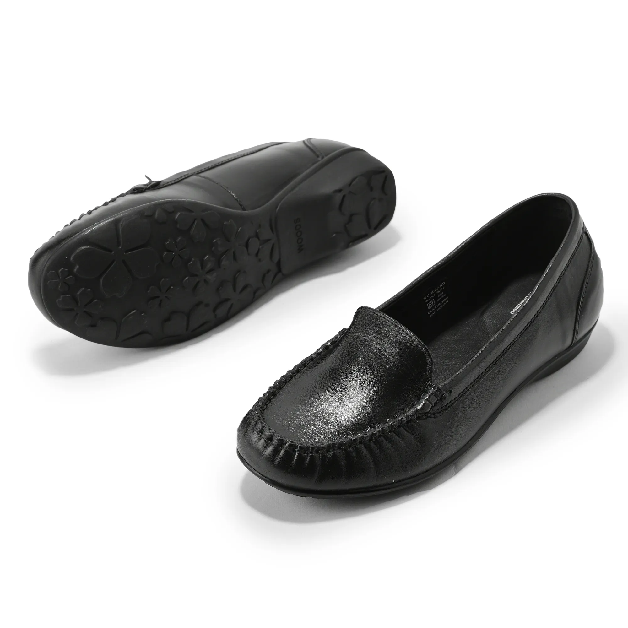 Woods Ladies Bally Black Nappa Leather Slip-On Shoes - Thumbnail 4
