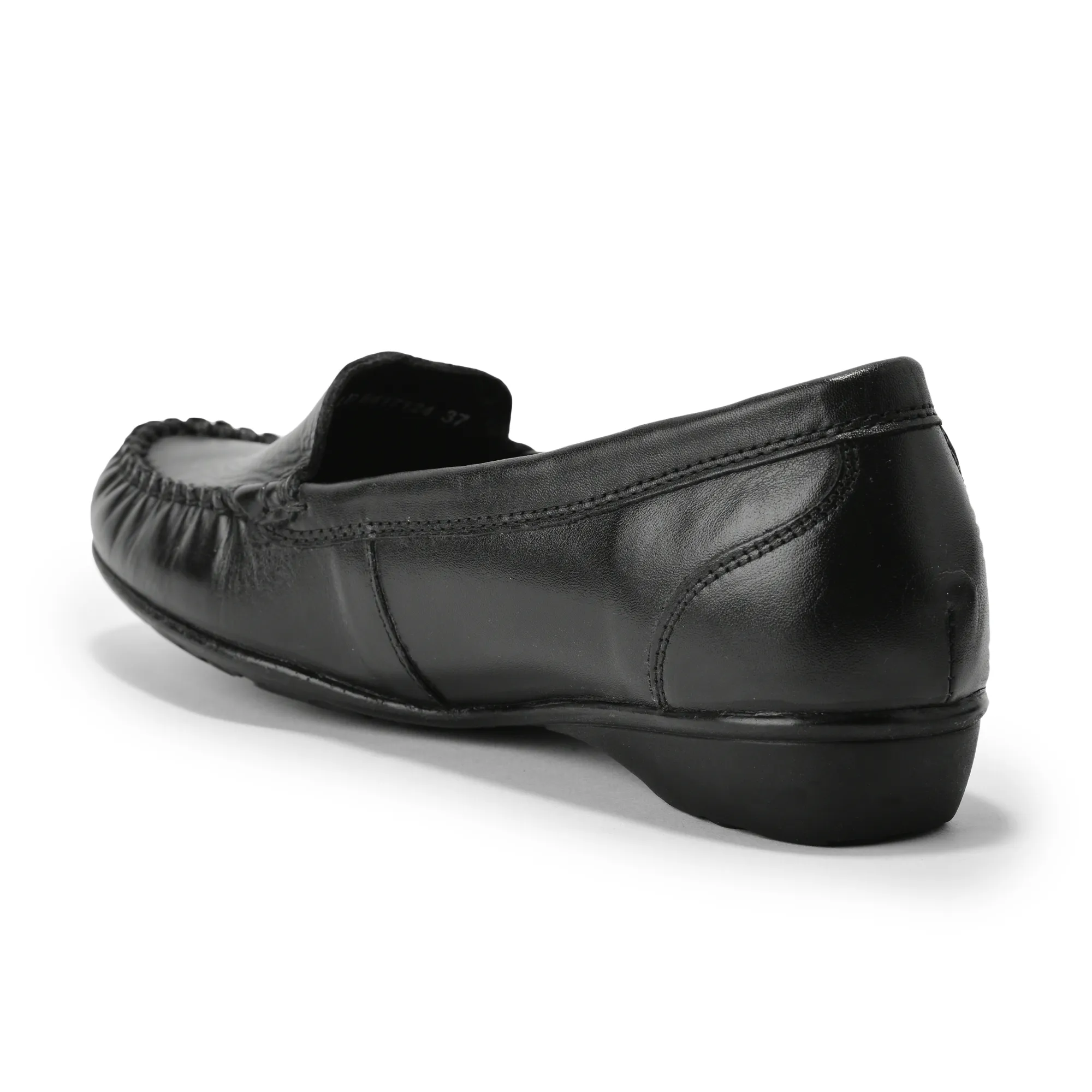 Woods Ladies Bally Black Nappa Leather Slip-On Shoes - Thumbnail 5