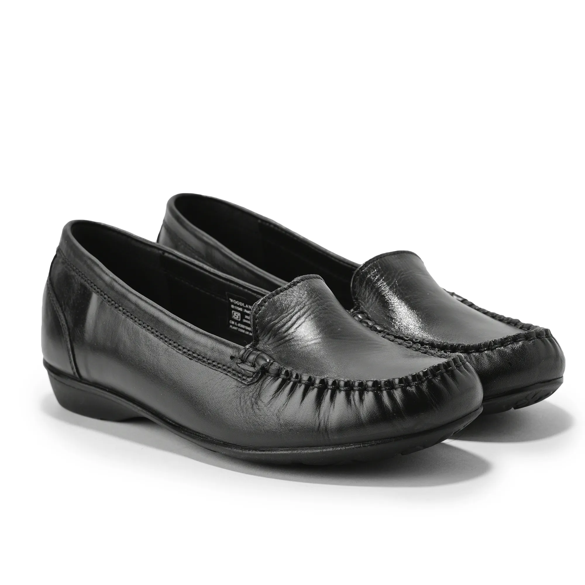 Woods Ladies Bally Black Nappa Leather Slip-On Shoes - Thumbnail 6