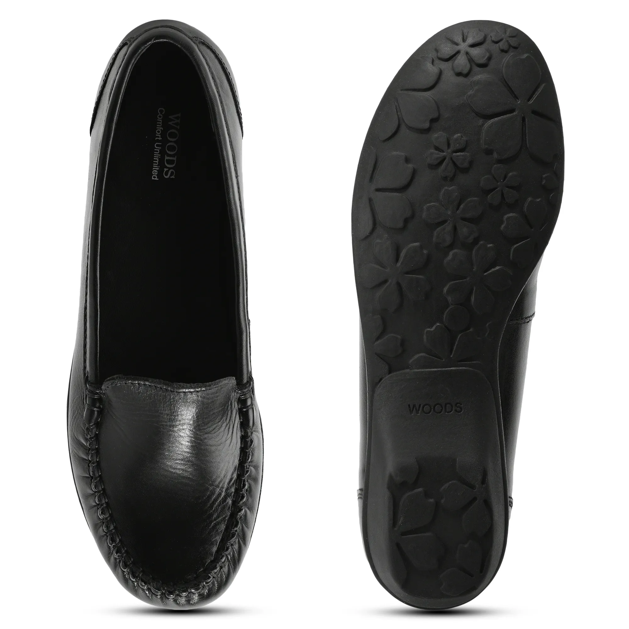Woods Ladies Bally Black Nappa Leather Slip-On Shoes - Thumbnail 7