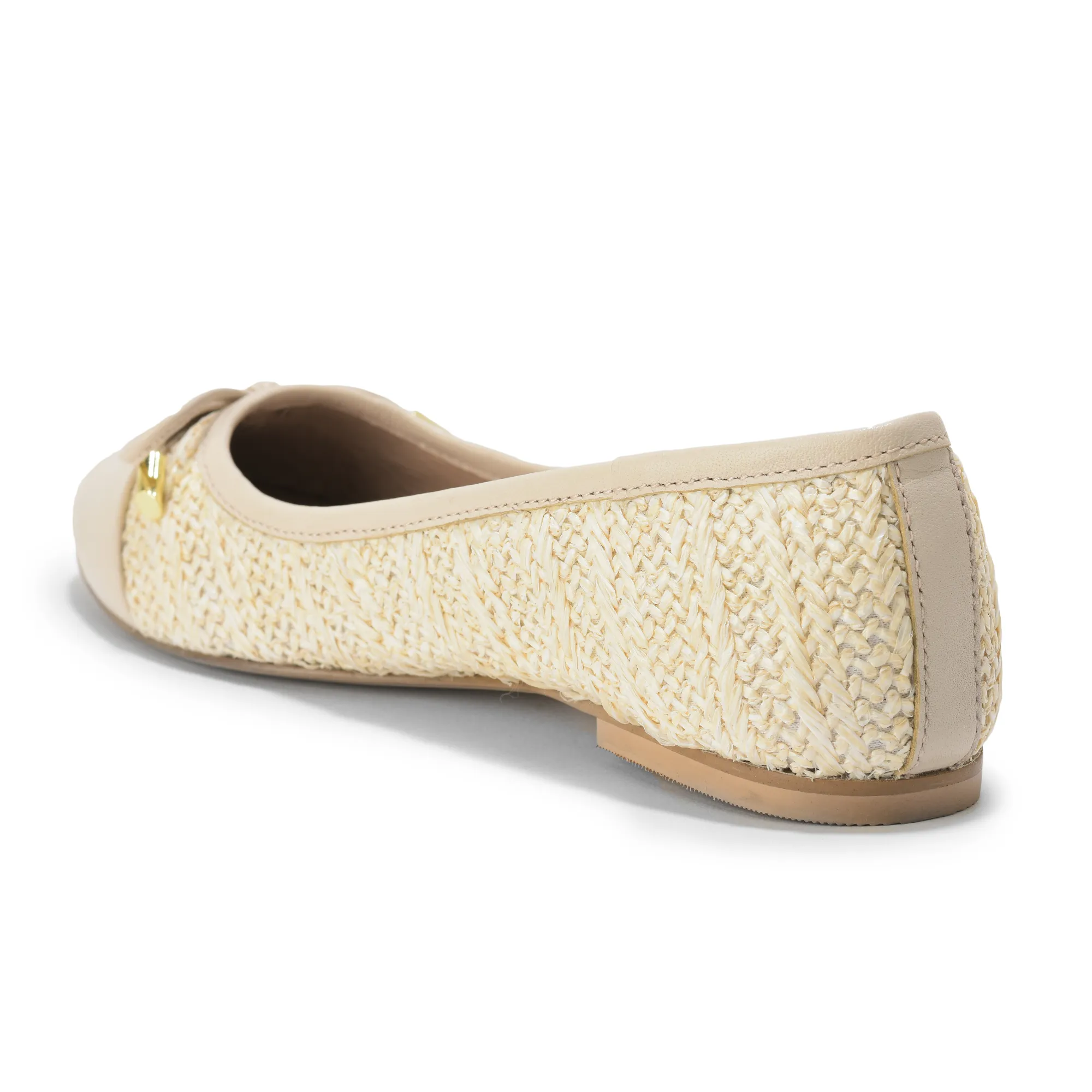 Woodland Ladies Ivory Raffia Bow Bally Flats - Thumbnail 5
