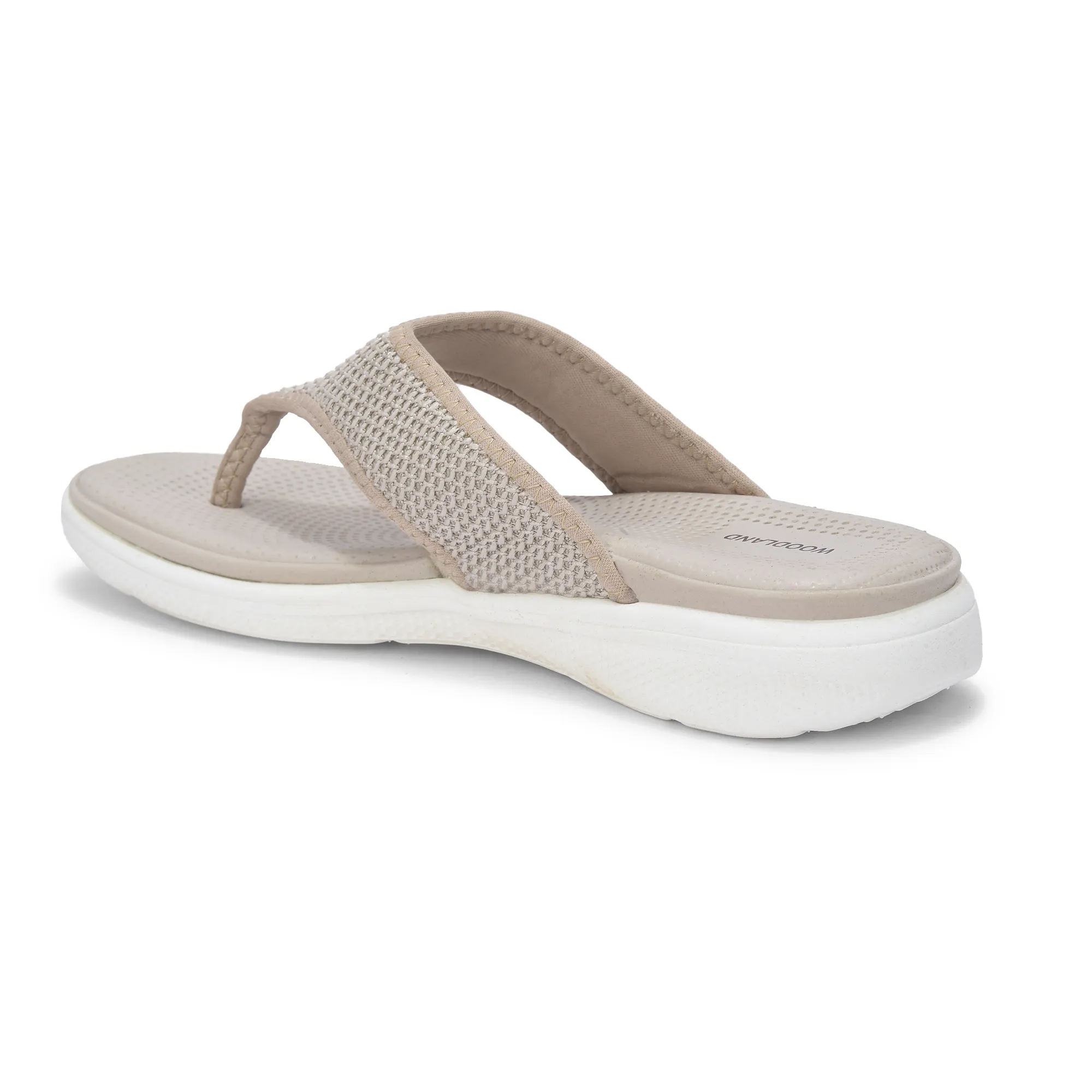 Women Beige Sports Slippers - Thumbnail 6