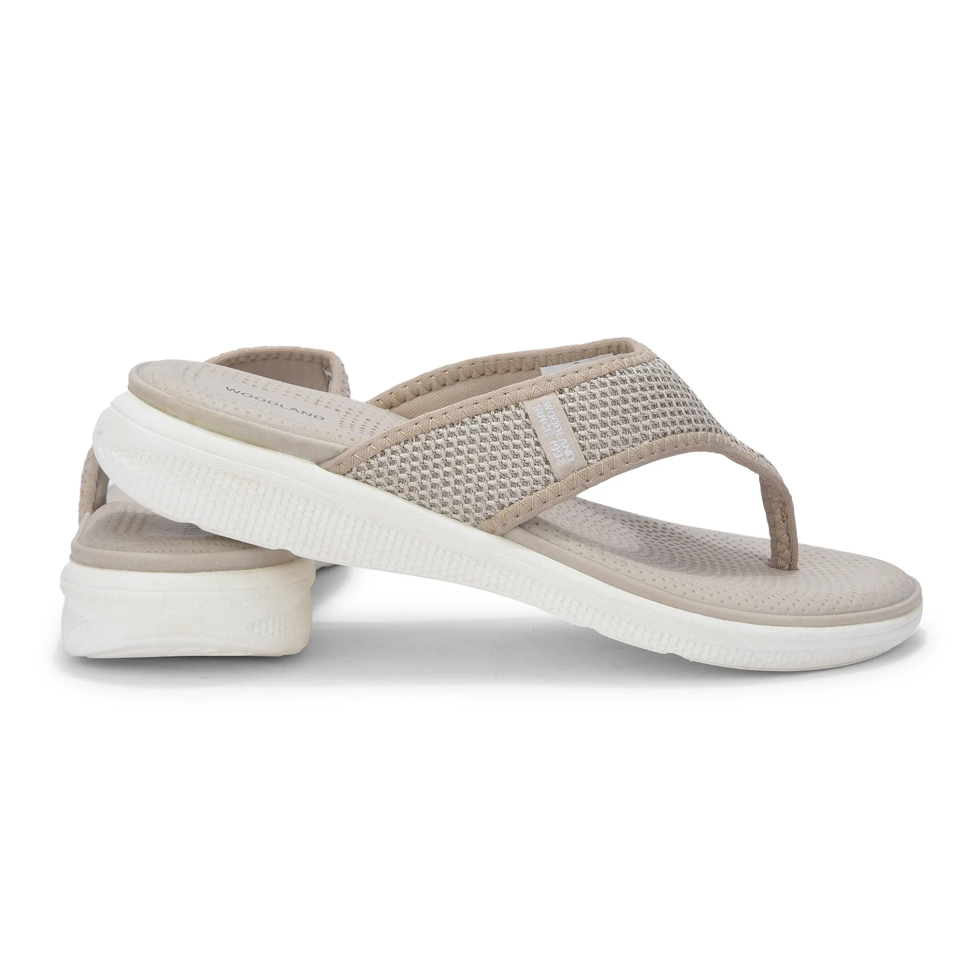 Women Beige Sports Slippers - Thumbnail 10