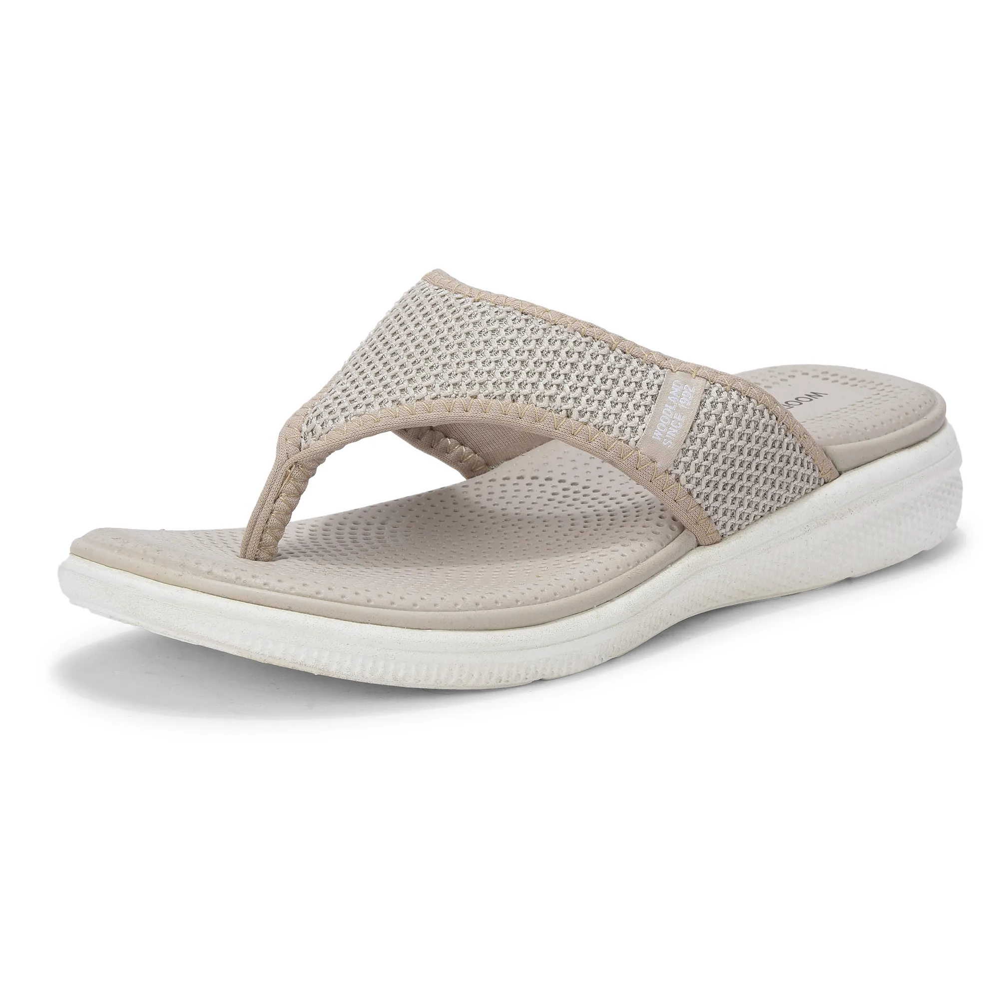 Women Beige Sports Slippers - Thumbnail 11