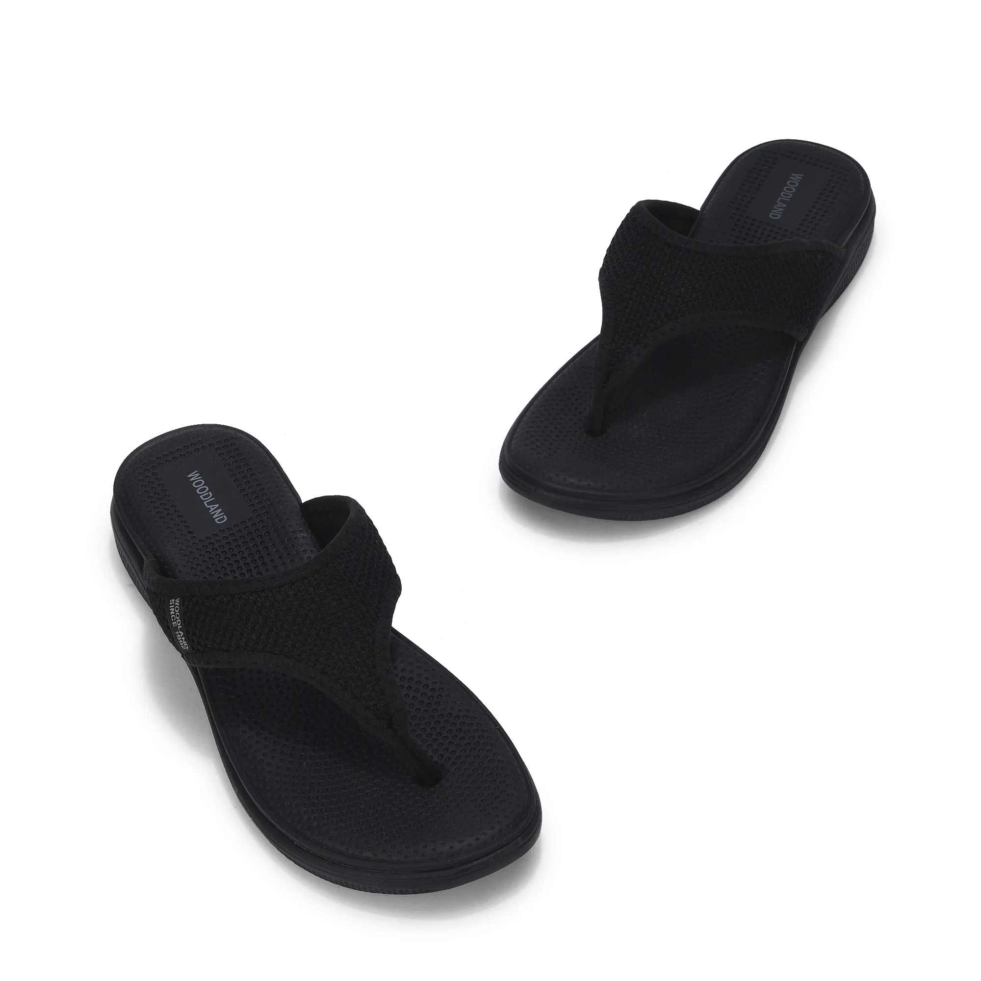 Women Black  Sports Slippers - Thumbnail 2