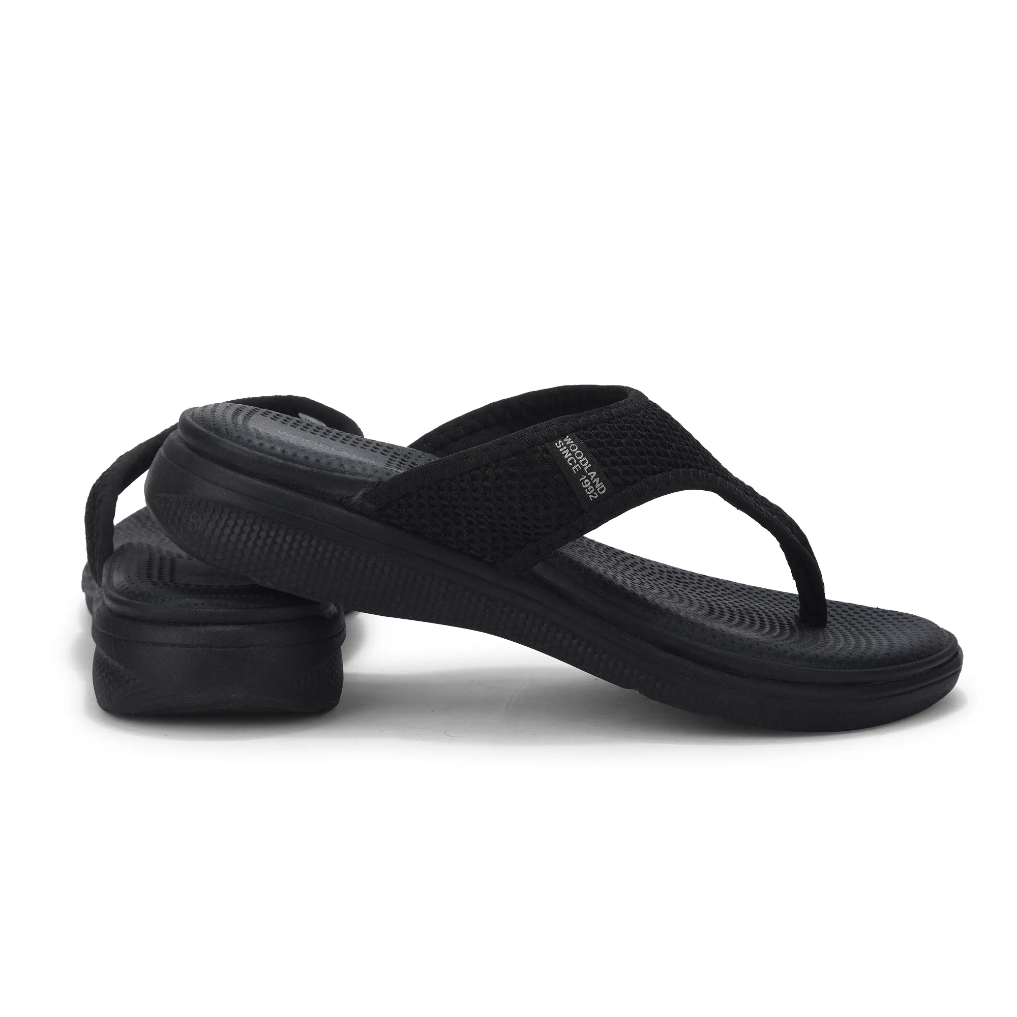 Women Black  Sports Slippers - Thumbnail 10