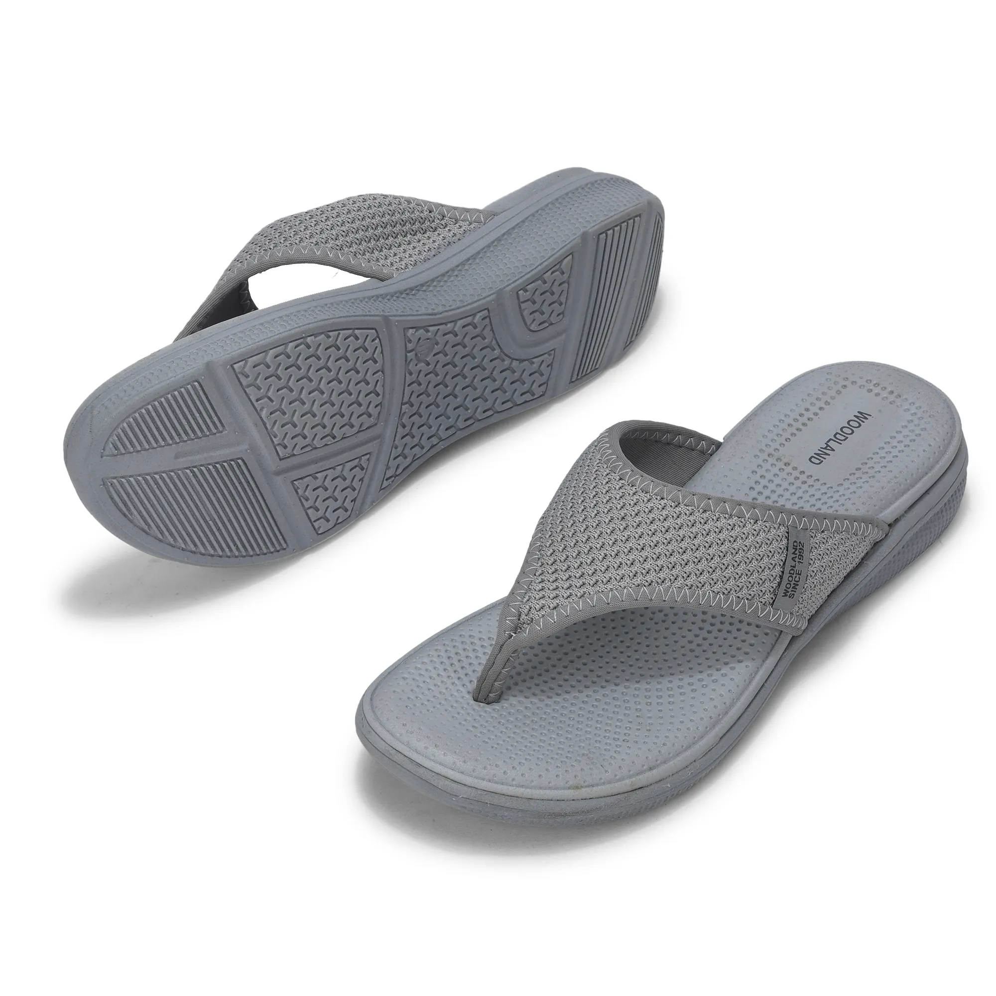 Women Grey Sports Slippers - Thumbnail 5