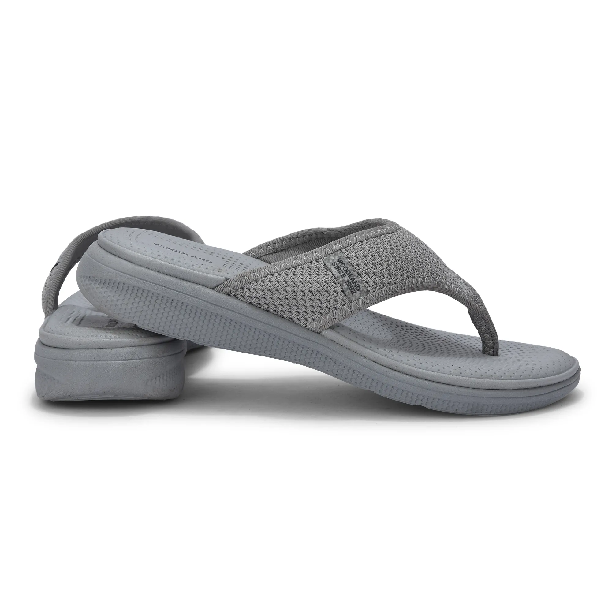 Women Grey Sports Slippers - Thumbnail 10