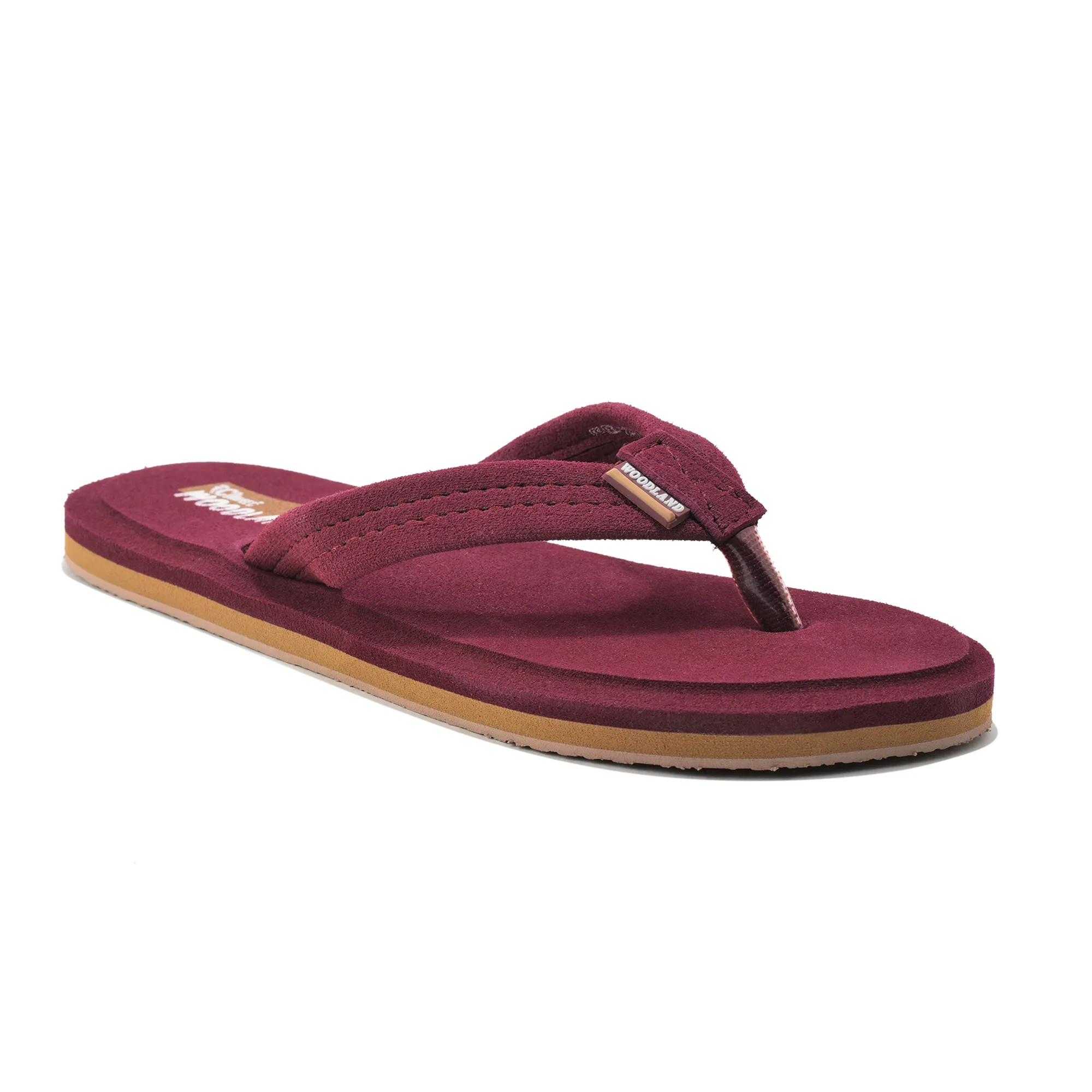 Woodland Women'S Maroon Comfort Flip-Flop Slippers - Thumbnail 3