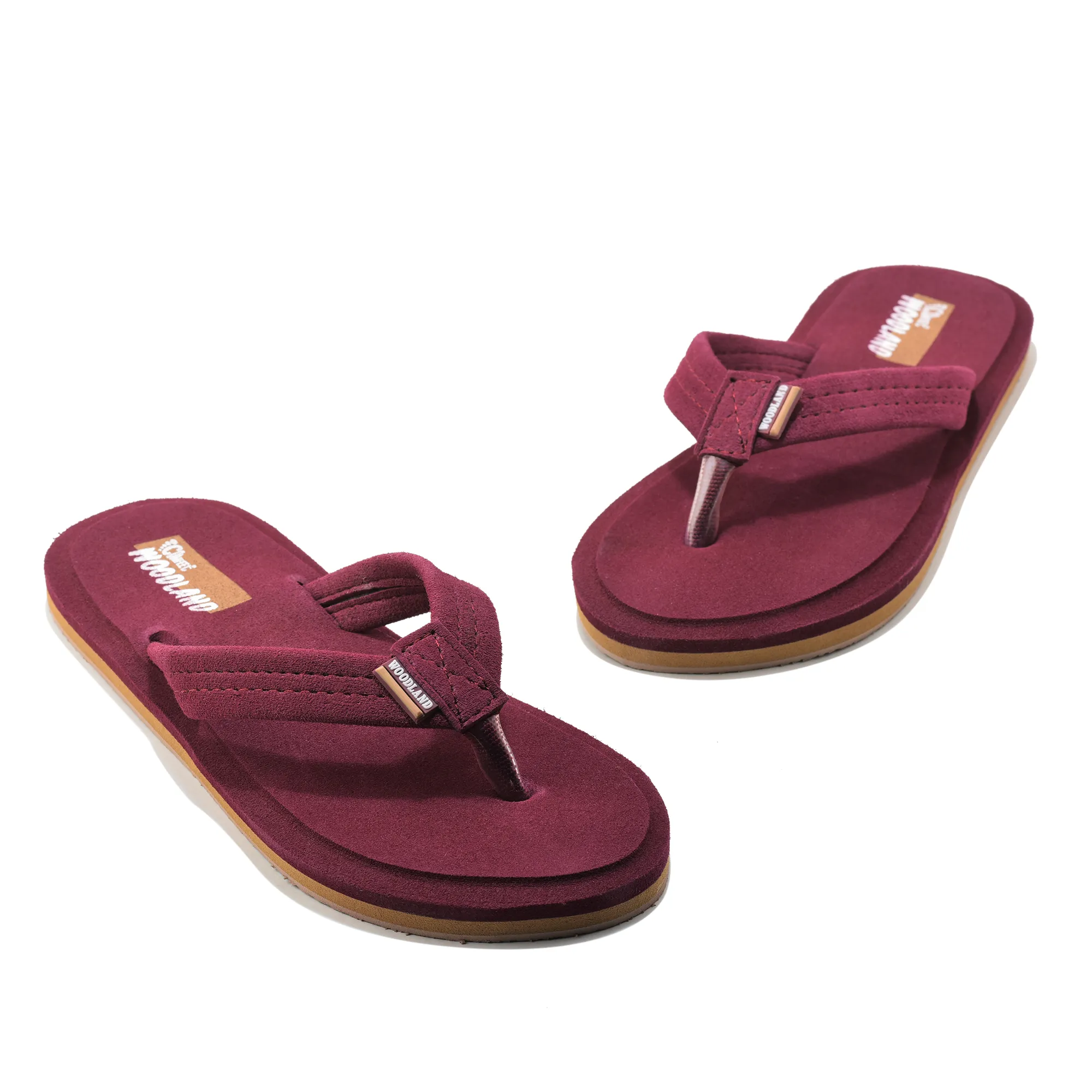 Woodland Women'S Maroon Comfort Flip-Flop Slippers - Thumbnail 4