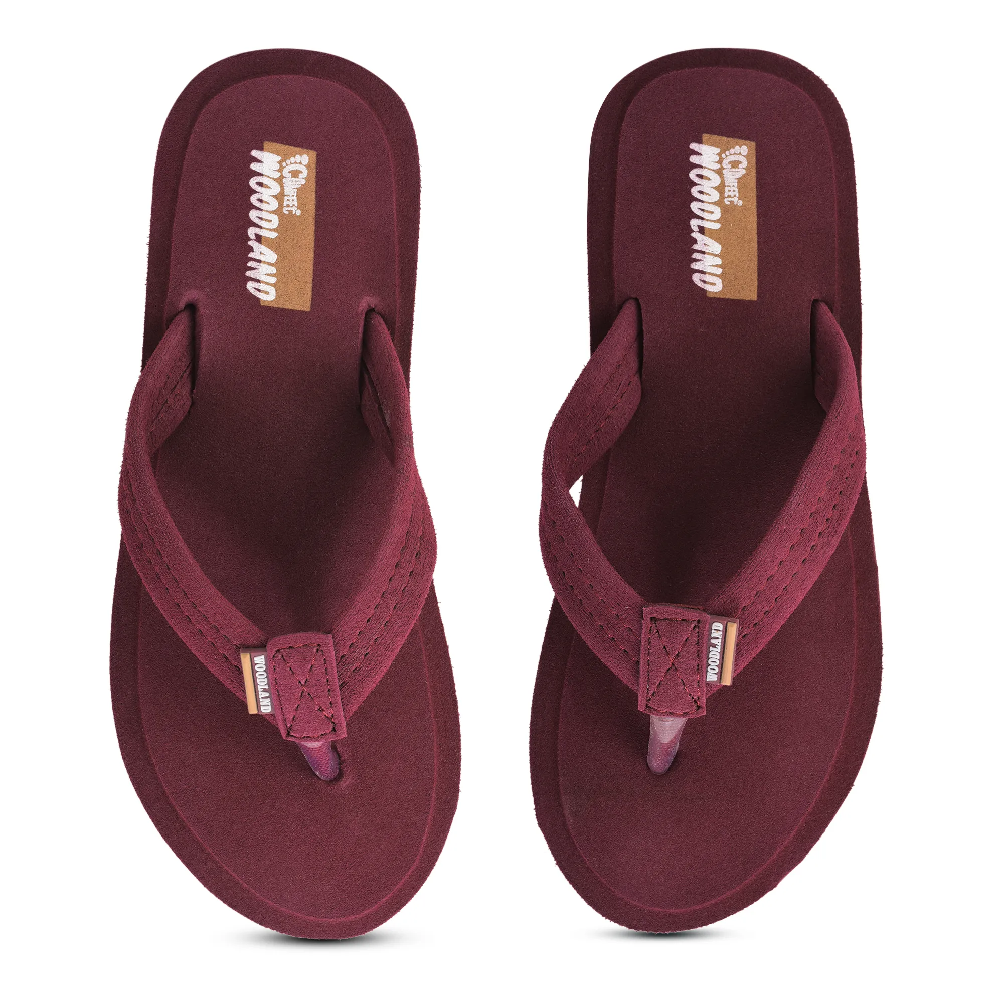 Woodland Women'S Maroon Comfort Flip-Flop Slippers - Thumbnail 5