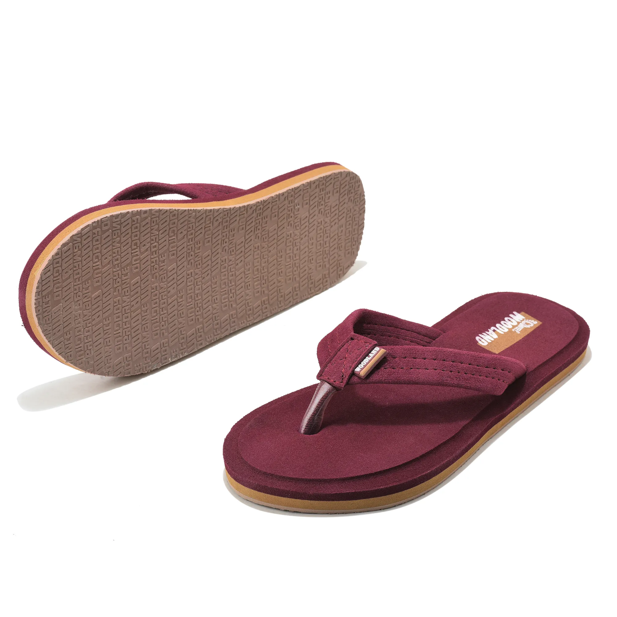 Woodland Women'S Maroon Comfort Flip-Flop Slippers - Thumbnail 6
