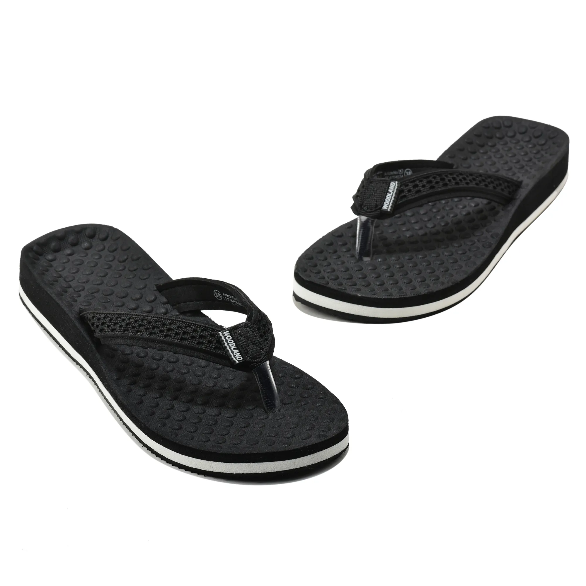 Woodland Women'S Black Casual Comfort Flip-Flop Slippers - Thumbnail 4
