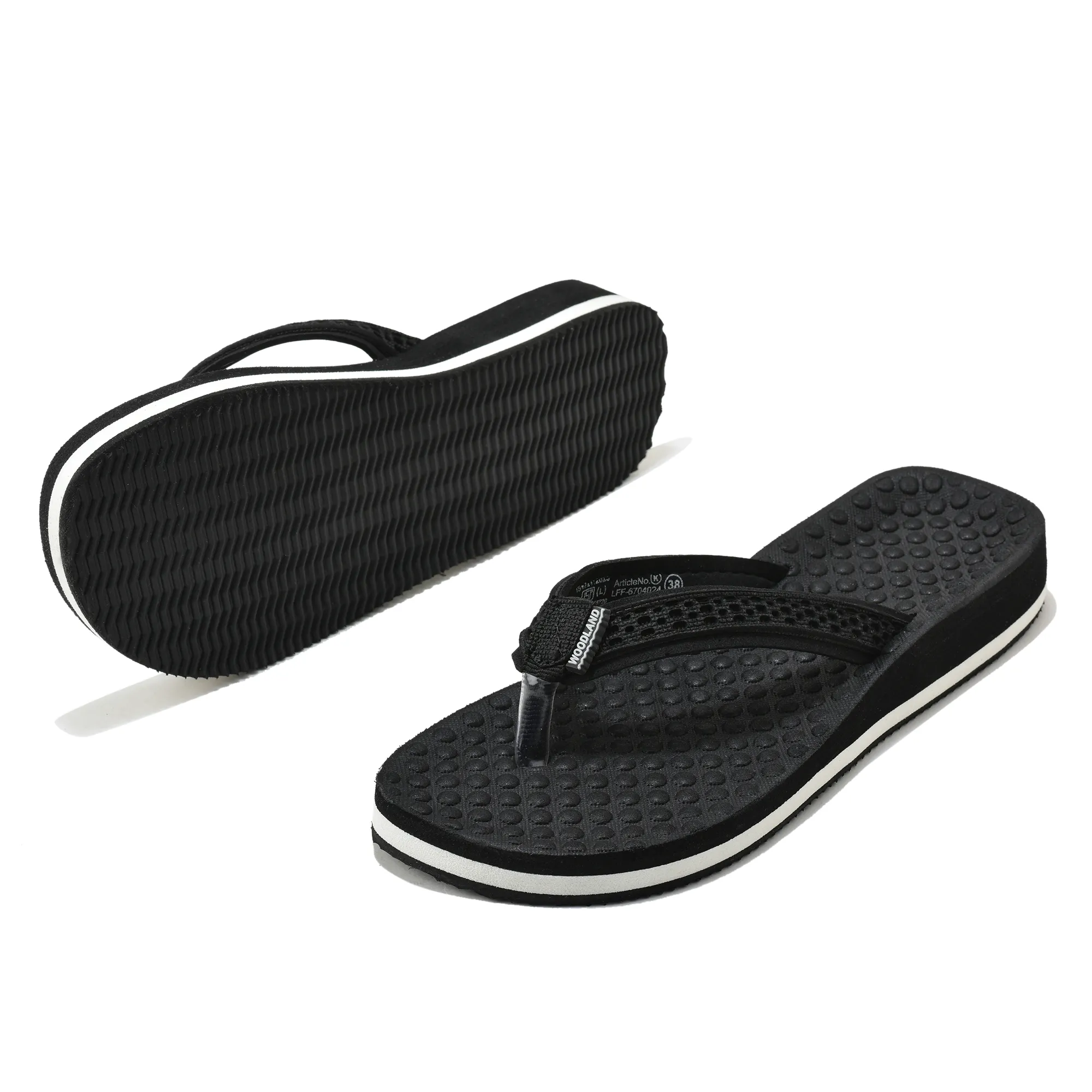 Woodland Women'S Black Casual Comfort Flip-Flop Slippers - Thumbnail 6