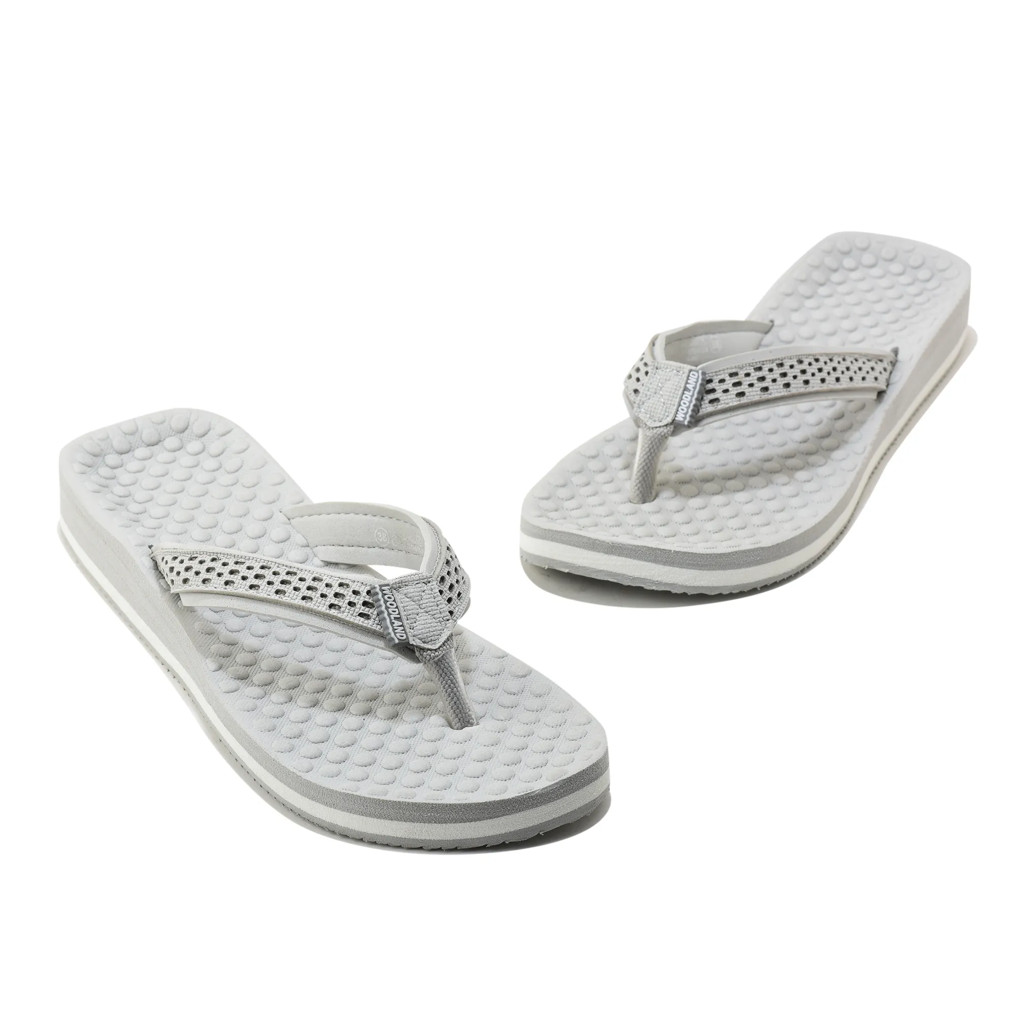 Woodland Women'S LGrey Casual Comfort Flip-Flop Slippers - Thumbnail 4
